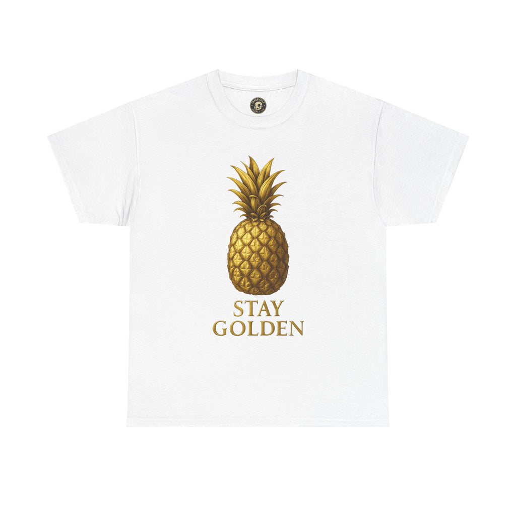 Stay Golden Pineapple Tee - Summer Vibes, Casual Wear, Gift for Her, Tropical Design, Unisex Cotton Tee