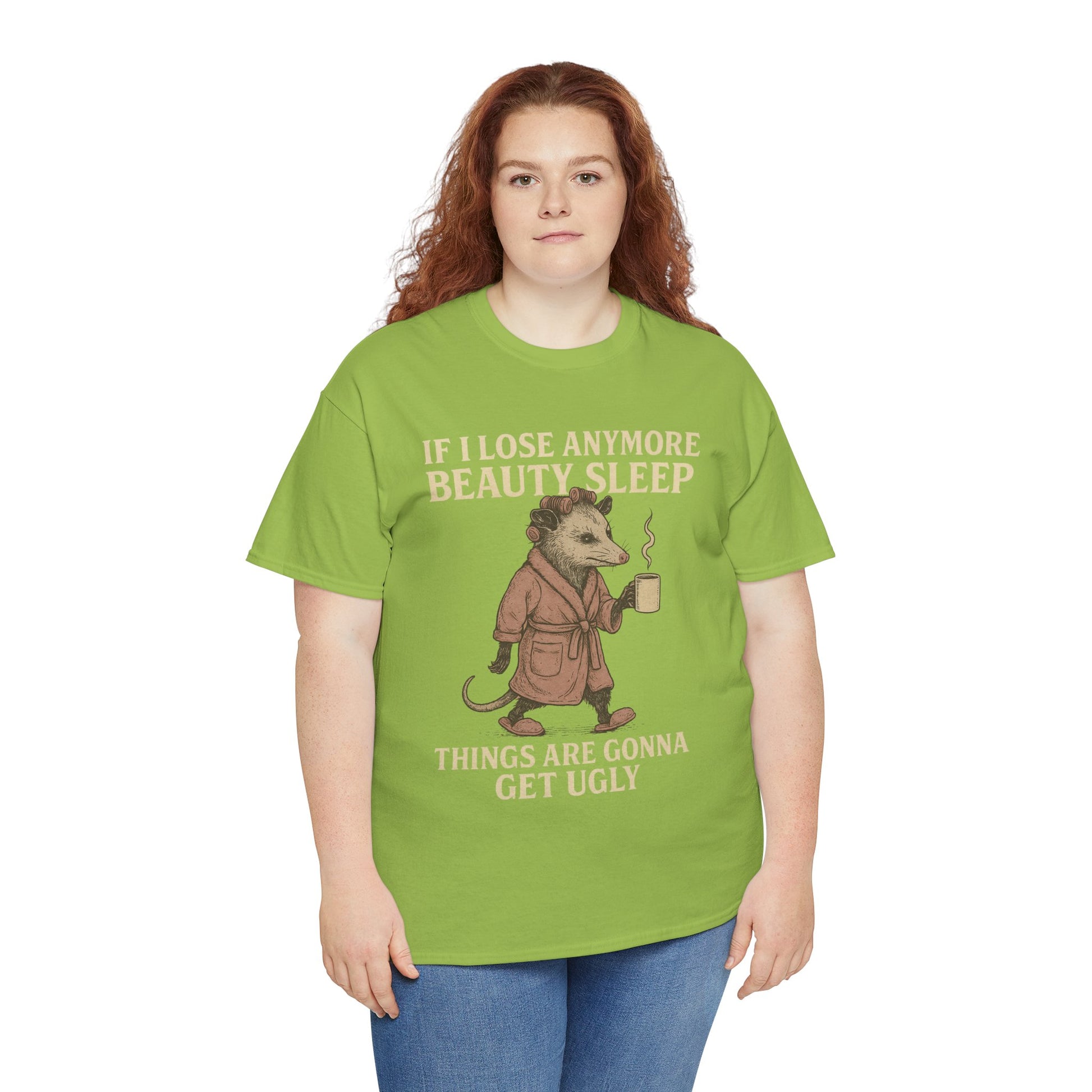 Funny Unisex Heavy Cotton Tee - "If I Lose Anymore Beauty Sleep, Things Are Gonna Get Ugly" - Gift, Sleepwear, Humor, Casual Wear, [...]