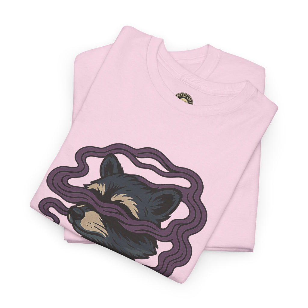 Suited Raccoon Smoke Design – Trash Cult Supply Co | Bold Graffiti Tattoo Tee