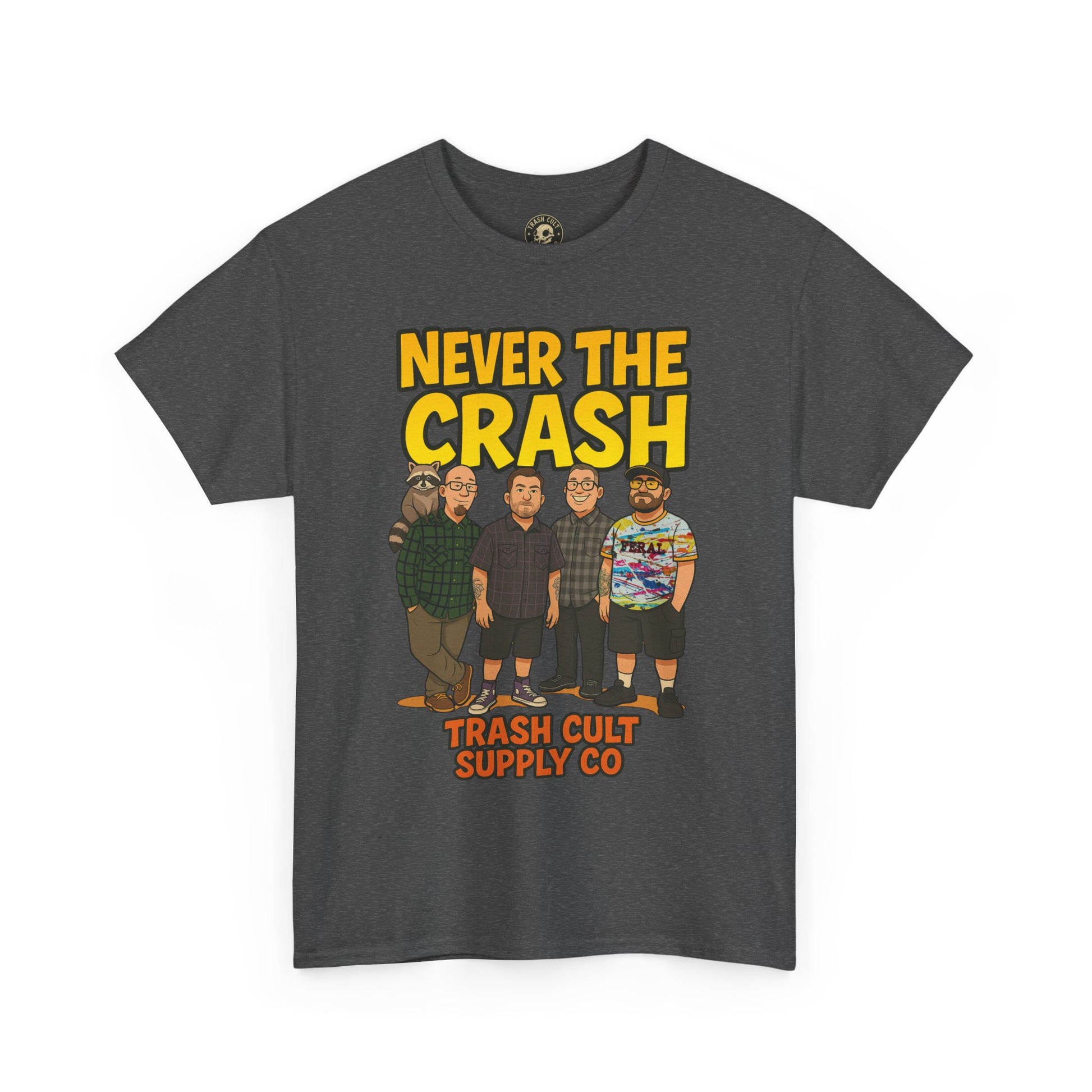Never The Crash Band Shirt – Bold Graffiti Logo Tee - EXCLUSIVE | Gildan 5000
