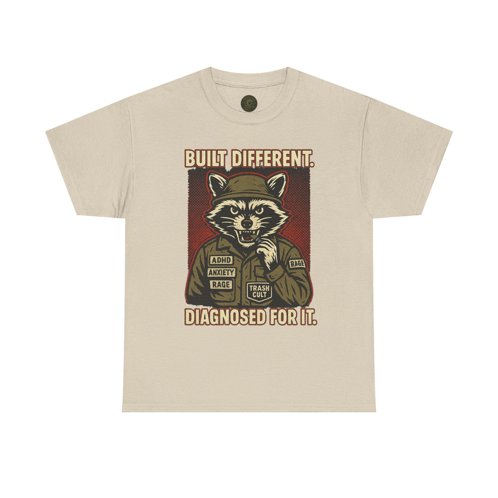 Built Different Diagnosed For It Military Raccoon Shirt – Gildan 5000