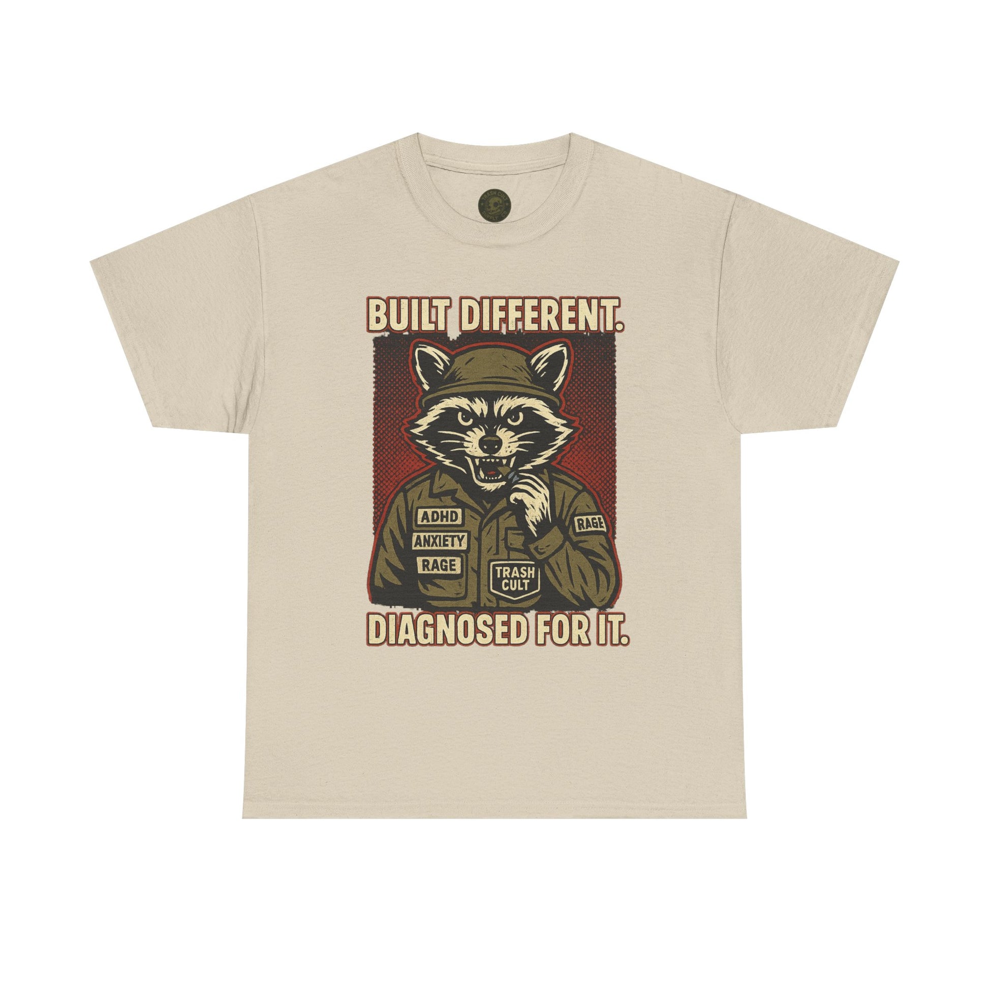 Built Different Diagnosed For It Military Raccoon Shirt – Gildan 5000