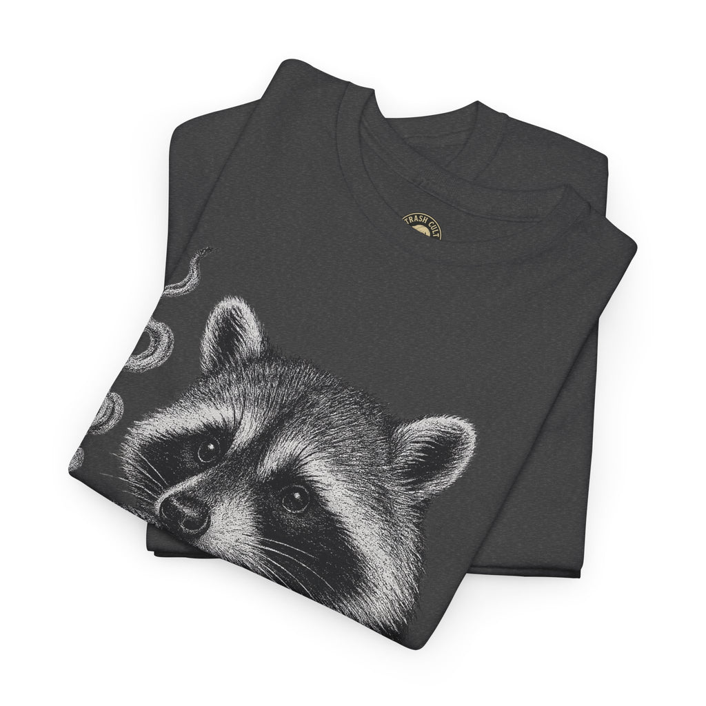 Monochrome Raccoon Cigar Shirt – Trash Cult Supply Co. | Gildan 5000 Tee