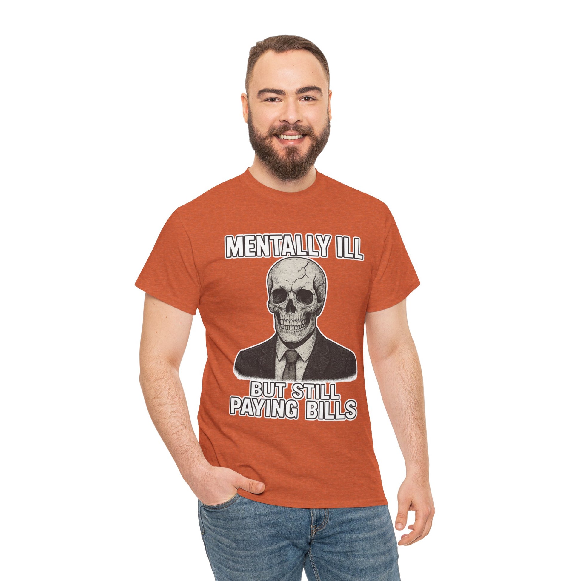 Mental Health Awareness Tee, Unisex Skull Shirt, Funny Graphic Tee, Quirky Casual Wear, Gifts for Friends, Halloween Apparel