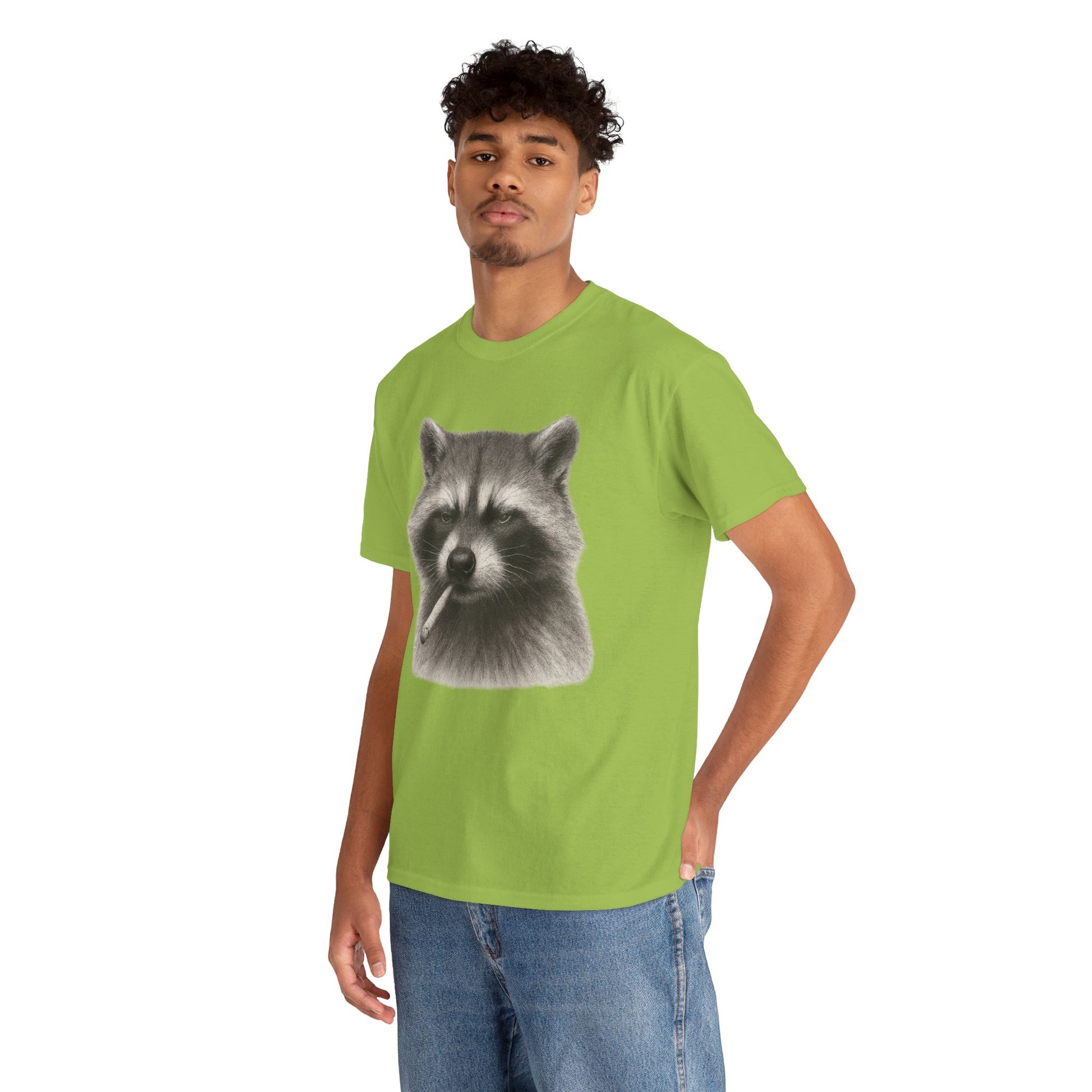 Dirty Harry Raccoon Halftone Shirt – Soft Grit Aesthetic, Smoking Trash Panda Graphic Tee