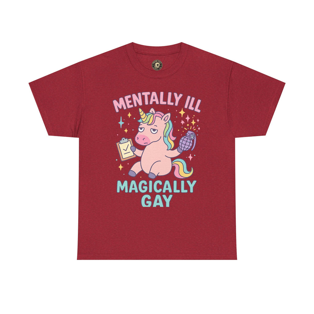 Mentally Ill, Magically Gay Unicorn Shirt – Funny Pastel Pride Tee