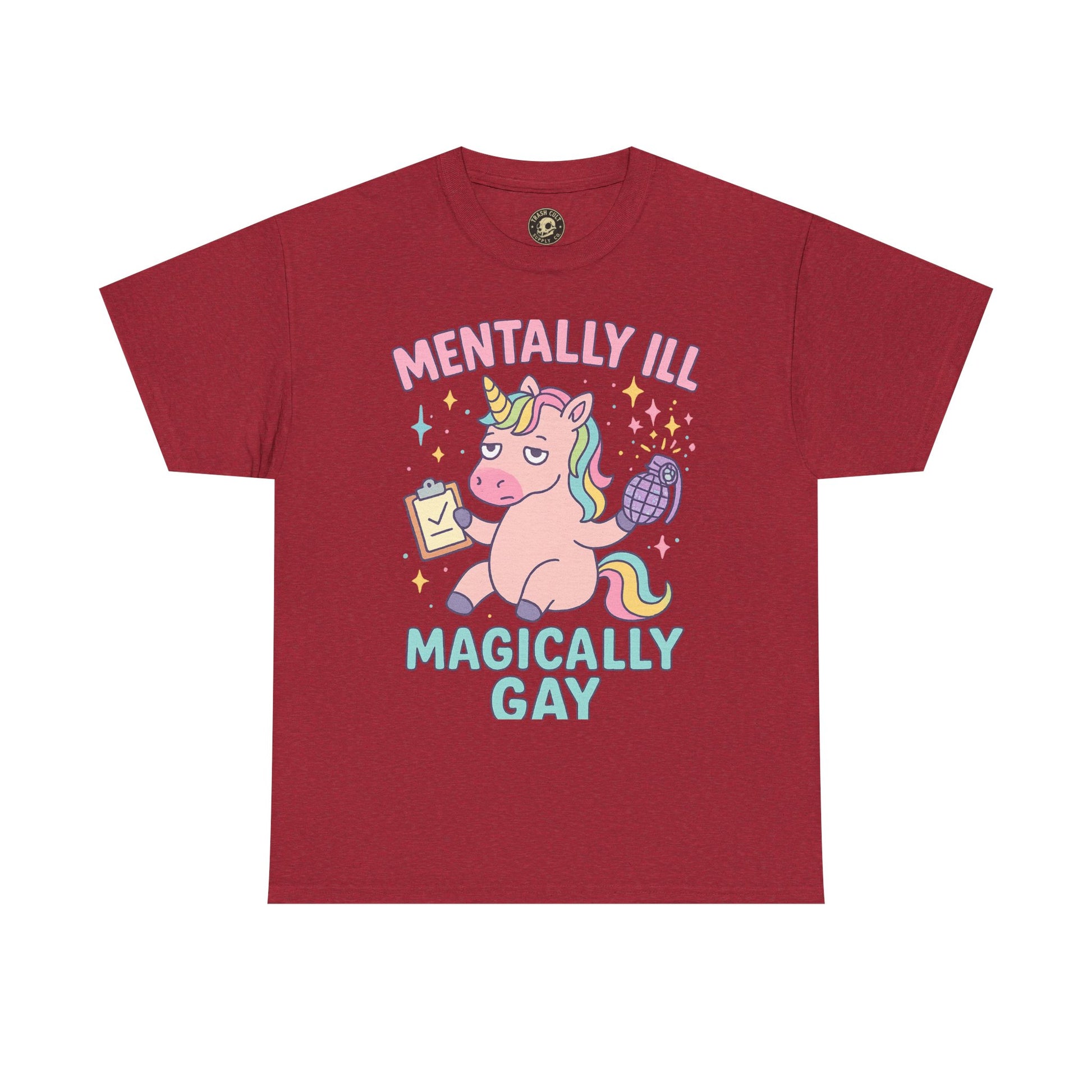 Mentally Ill, Magically Gay Unicorn Shirt – Funny Pastel Pride Tee