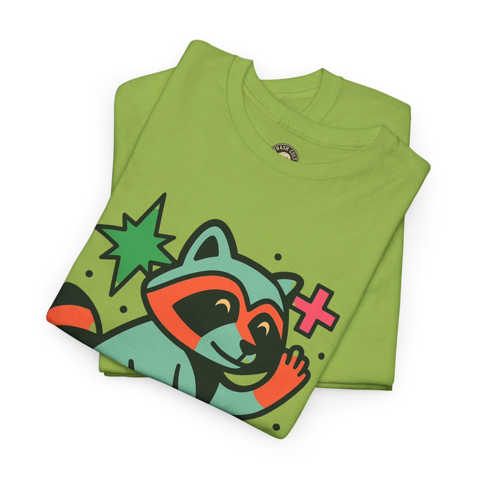 Playful Raccoon Unisex Heavy Cotton Tee | Cute Animal Shirt for Nature Lovers, Graphic Tee, Gift for Kids, Casual Wear, Eco-Friendly