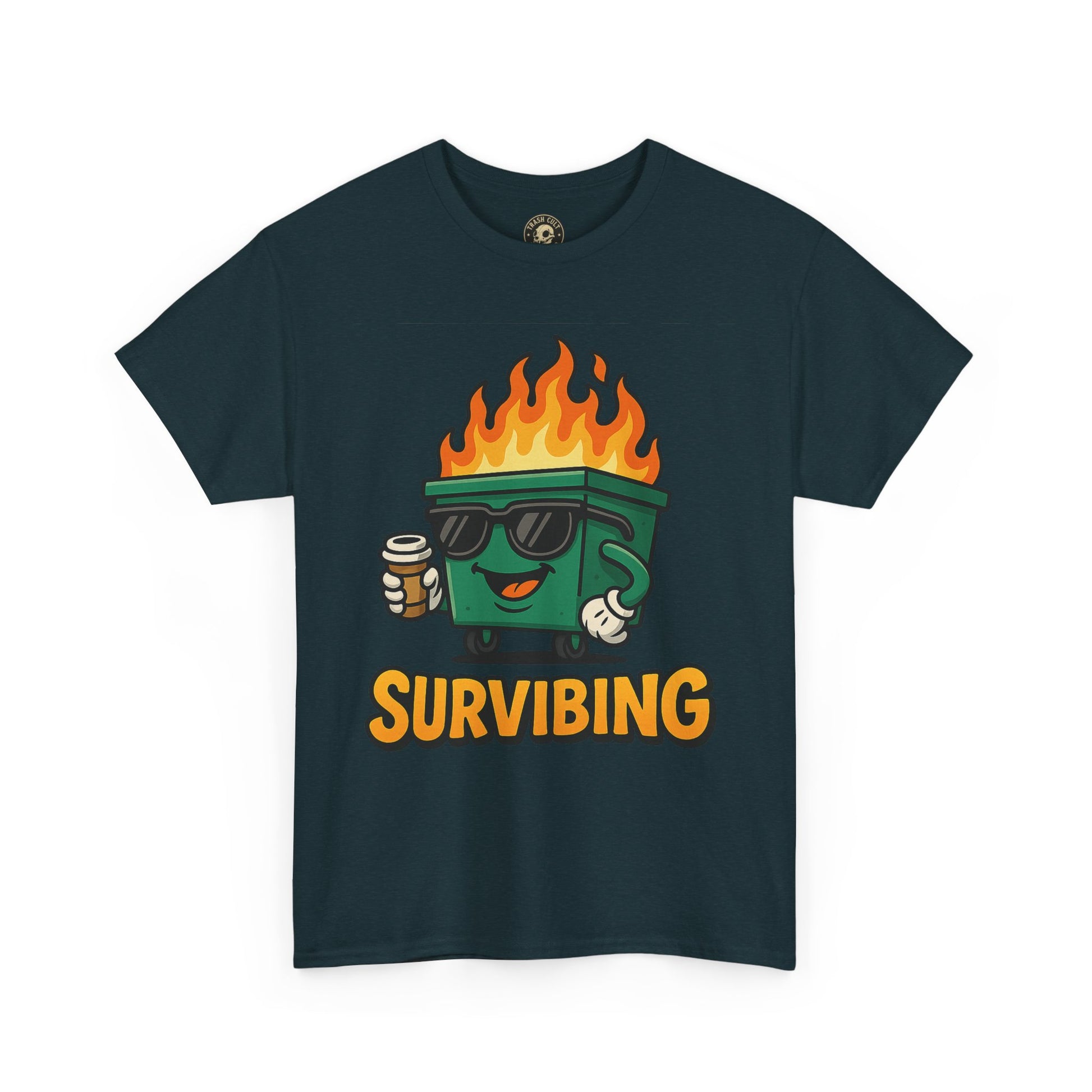 Surviving Coffee Vibes Unisex Heavy Cotton Tee, Perfect for Coffee Lovers, Funny Gift for Friends, Casual Wear, Everyday Mood T-Shirt