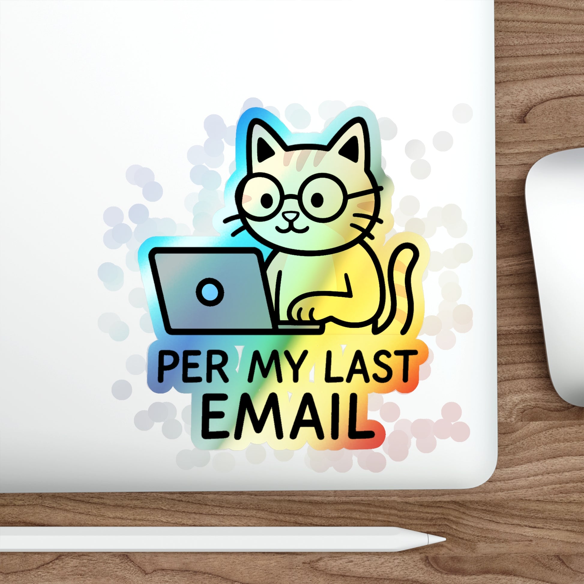 Holographic Cat Stickers, Fun Decals for Laptops, Water Bottles, Skateboards, Cute Gifts for Cat Lovers, Funny Email Stickers