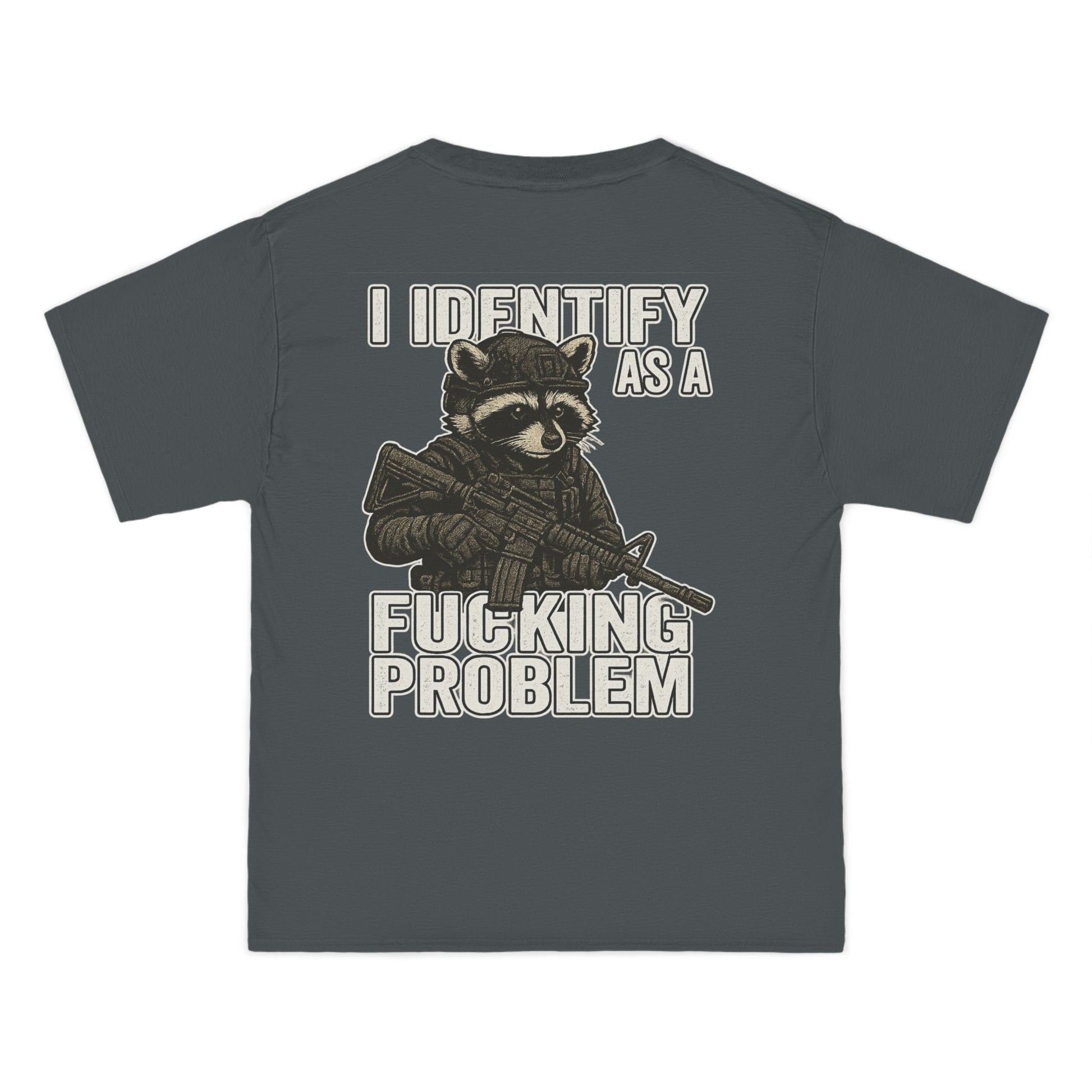 Armed Raccoon “I Identify as a F***ing Problem” T-Shirt – Trash Cult Supply Co.