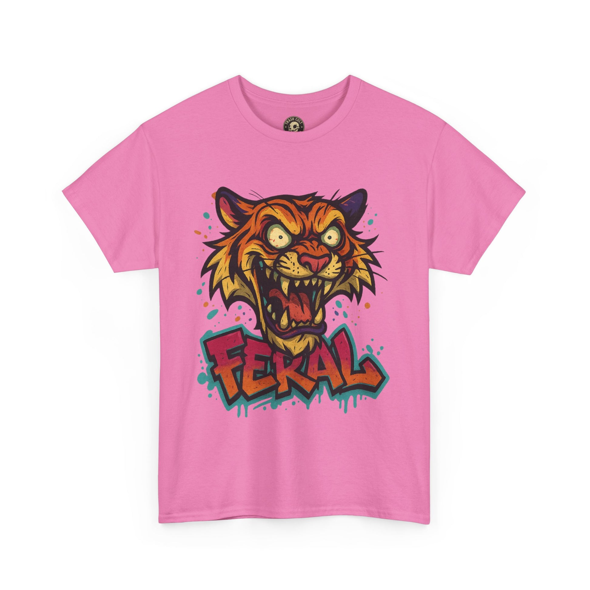 Feral Tiger Graphic Tee, Custom Artwork Shirt, Vintage Style T-Shirt, Casual Wear, Unique Gift for Animal Lovers