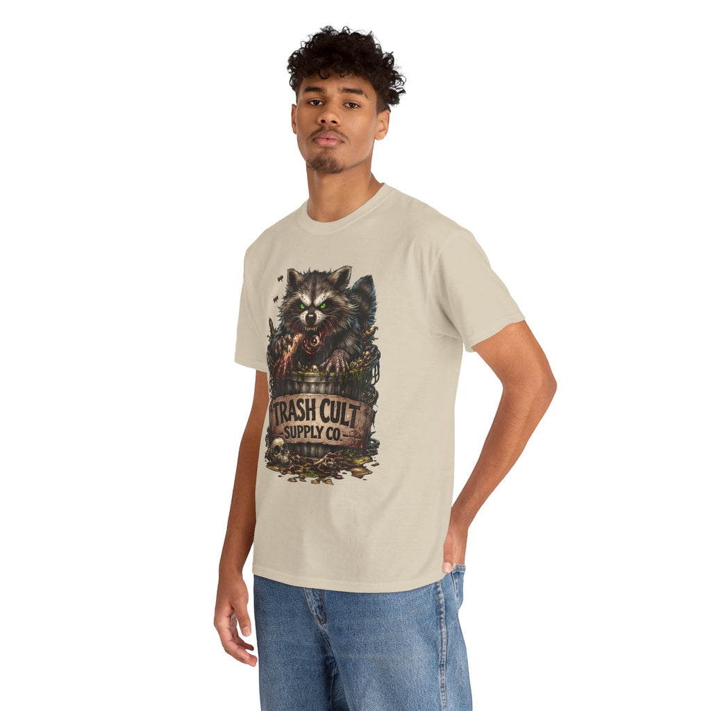 Raccoon 'Trash Cult Supply Co.' Graphic Tee — Vintage Grunge Animal Streetwear