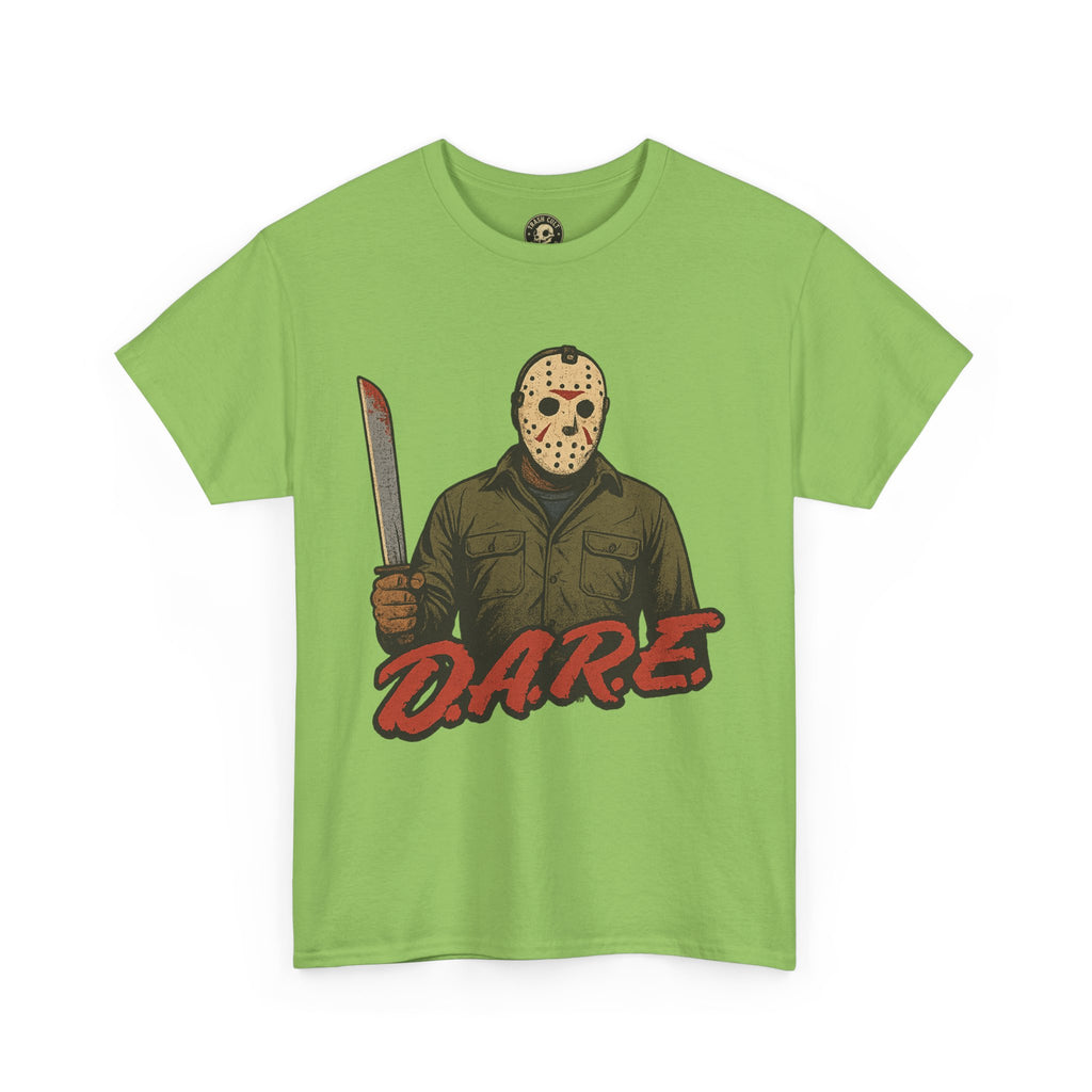Jason Voorhees D.A.R.E. Parody Shirt – 1980s Horror Meme Tee | Gildan 5000 Slasher Graphic