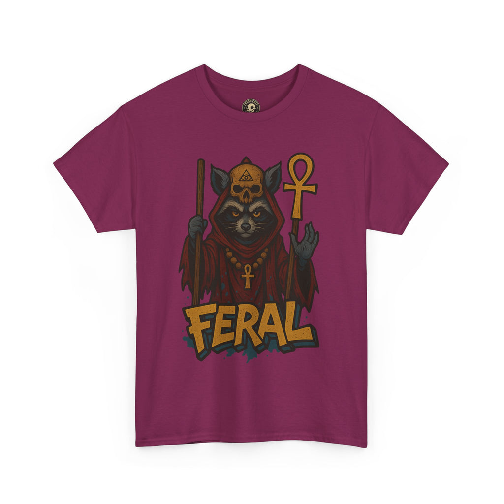 FERAL Raccoon Cult Leader Shirt – Graffiti Style Streetwear Tee | Bold Trashcore Design on Gildan 5000