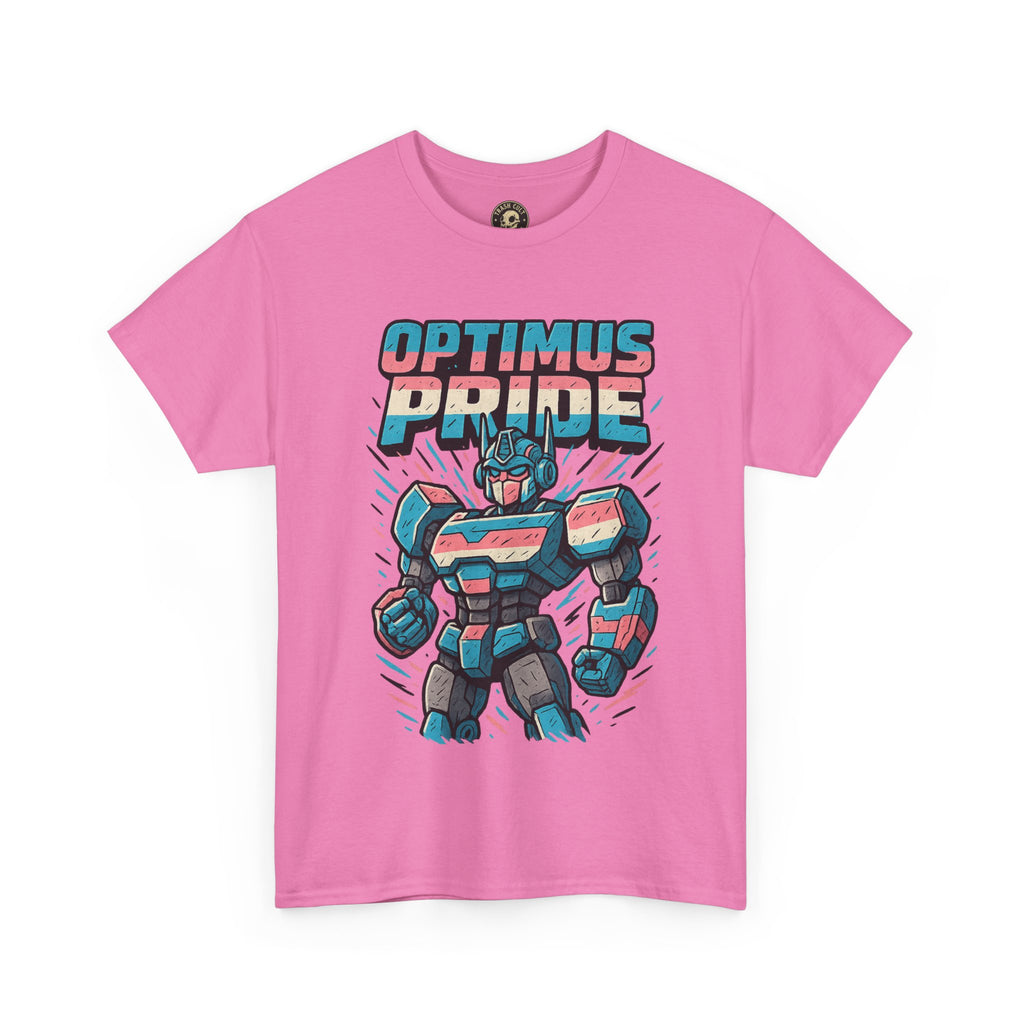 Optimus Pride T-Shirt – Funny Trans Mech LGBTQ+ Graphic Tee | Unisex Heavy Cotton Nerd Pride Shirt