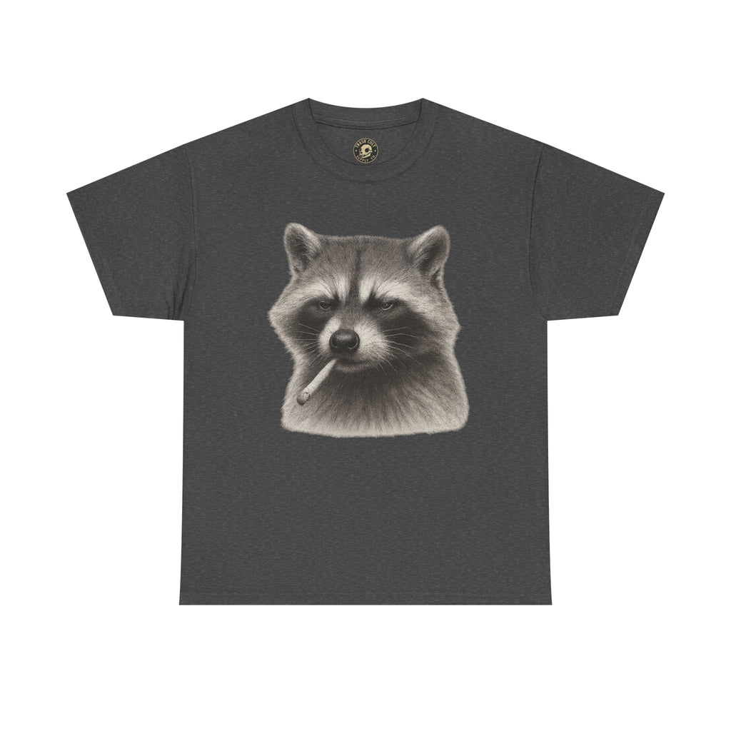 Dirty Harry Raccoon Halftone Shirt – Soft Grit Aesthetic, Smoking Trash Panda Graphic Tee