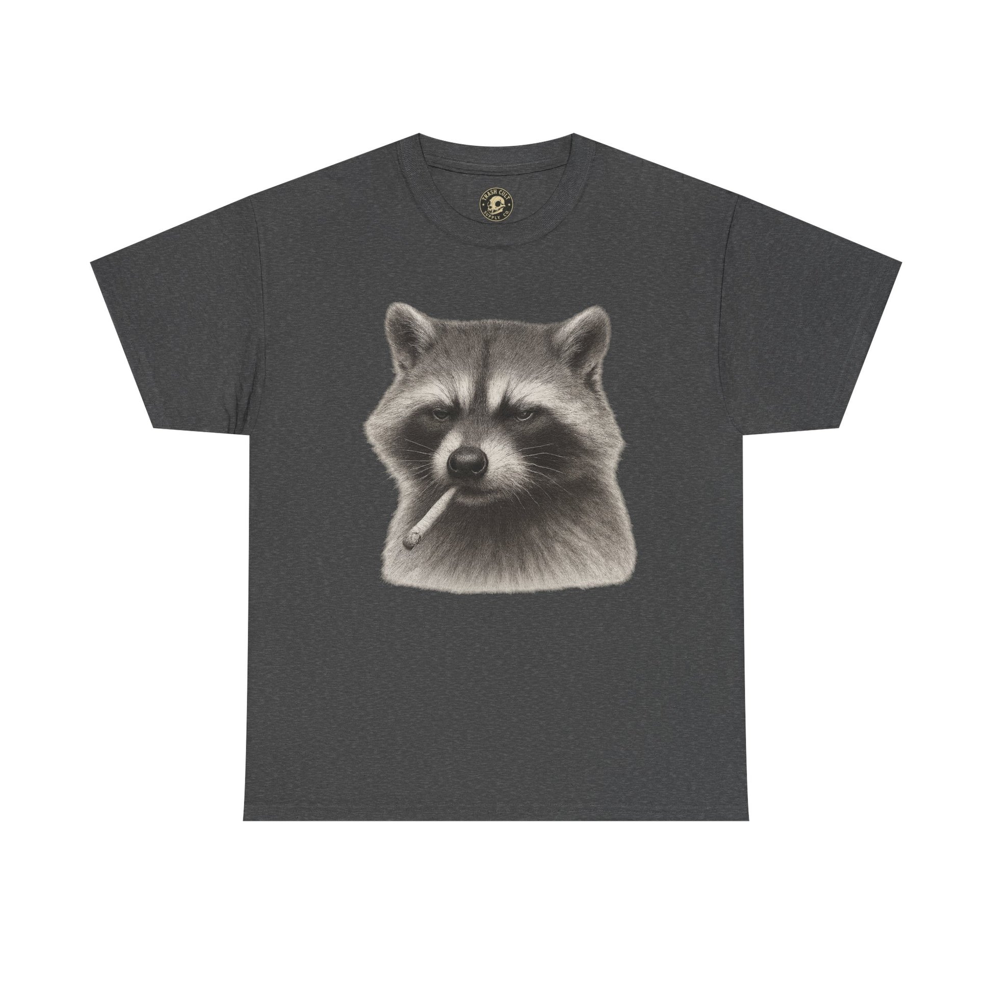 Dirty Harry Raccoon Halftone Shirt – Soft Grit Aesthetic, Smoking Trash Panda Graphic Tee