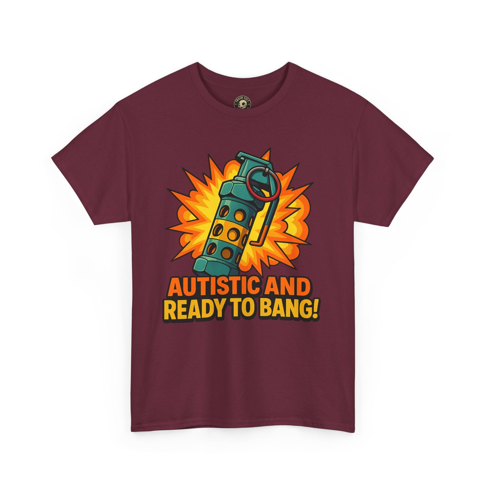 Autistic and Ready to Bang! Unisex Heavy Cotton Tee | Fun Graphic Tee, Autistic Pride, Gift for Autism Awareness, Casual Wear
