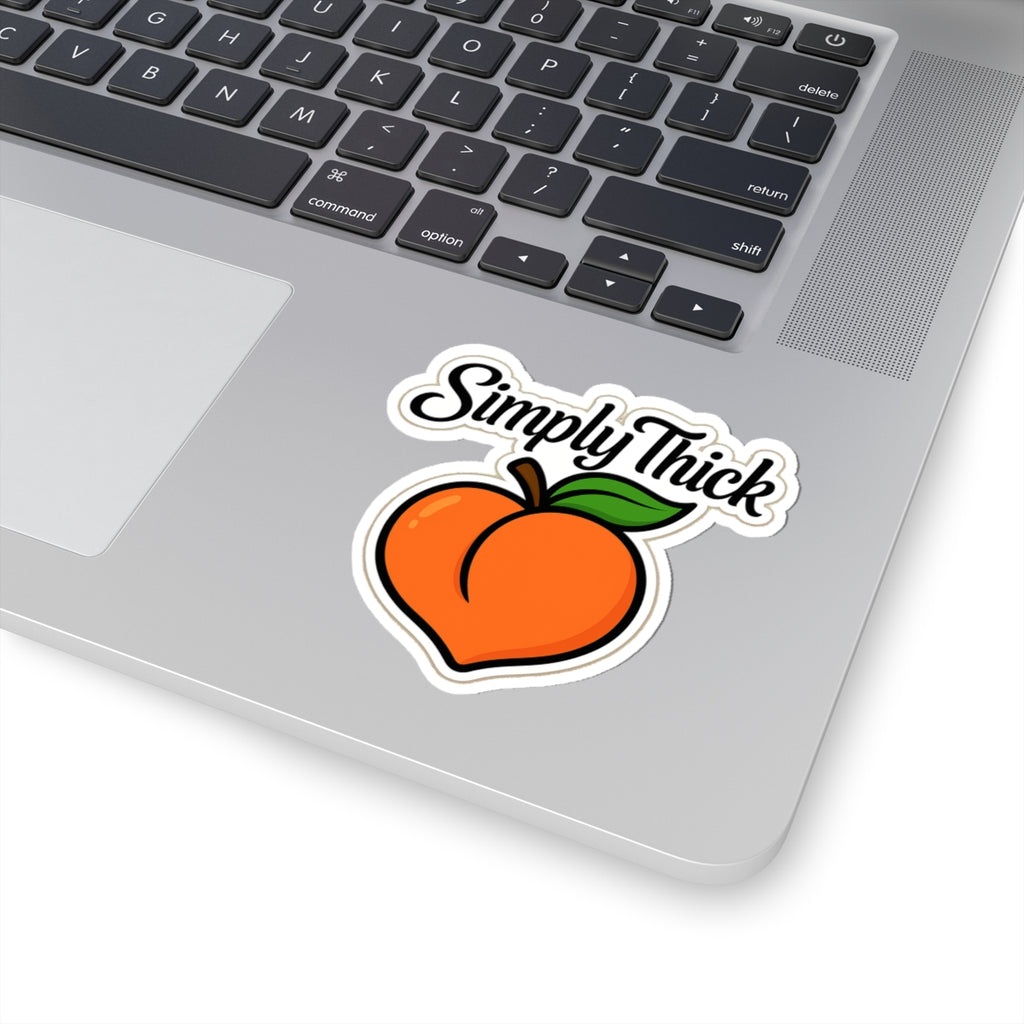 Simply Thick Peach Kiss-Cut Stickers - Fun and Whimsical Decor for Laptops, Water Bottles, Journals, Gifts, and More