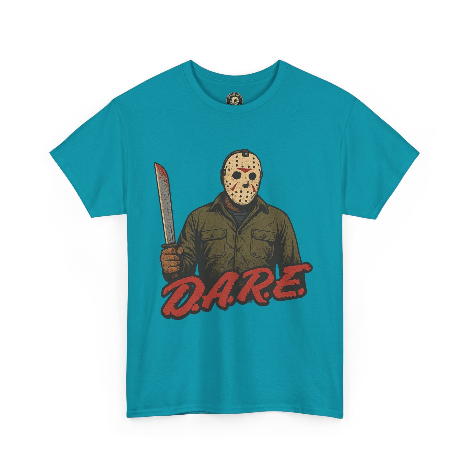 Jason Voorhees D.A.R.E. Parody Shirt – 1980s Horror Meme Tee | Gildan 5000 Slasher Graphic