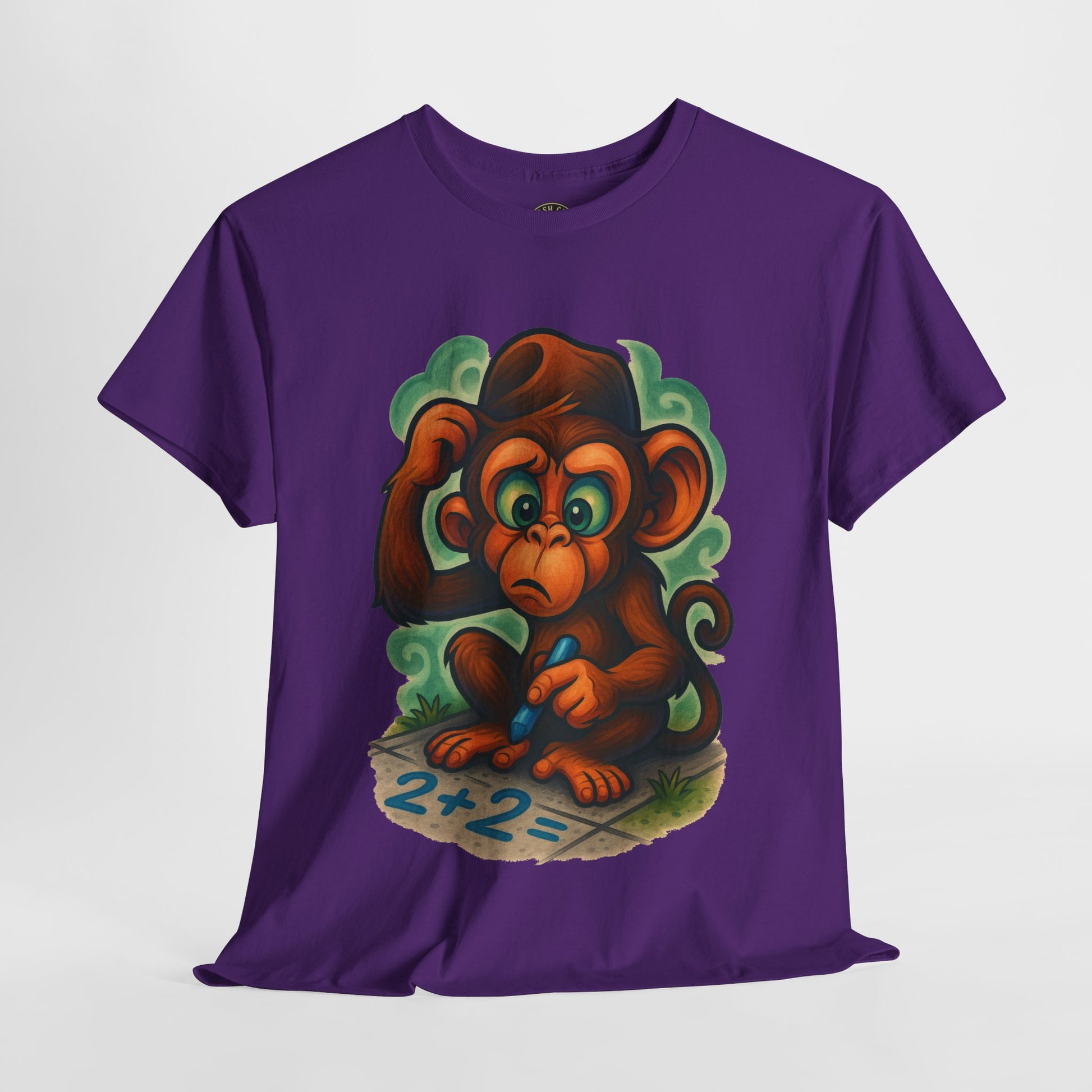 Confused Monkey Math Shirt – Funny Thoughtful Graphic Tee | Unisex Gildan 5000