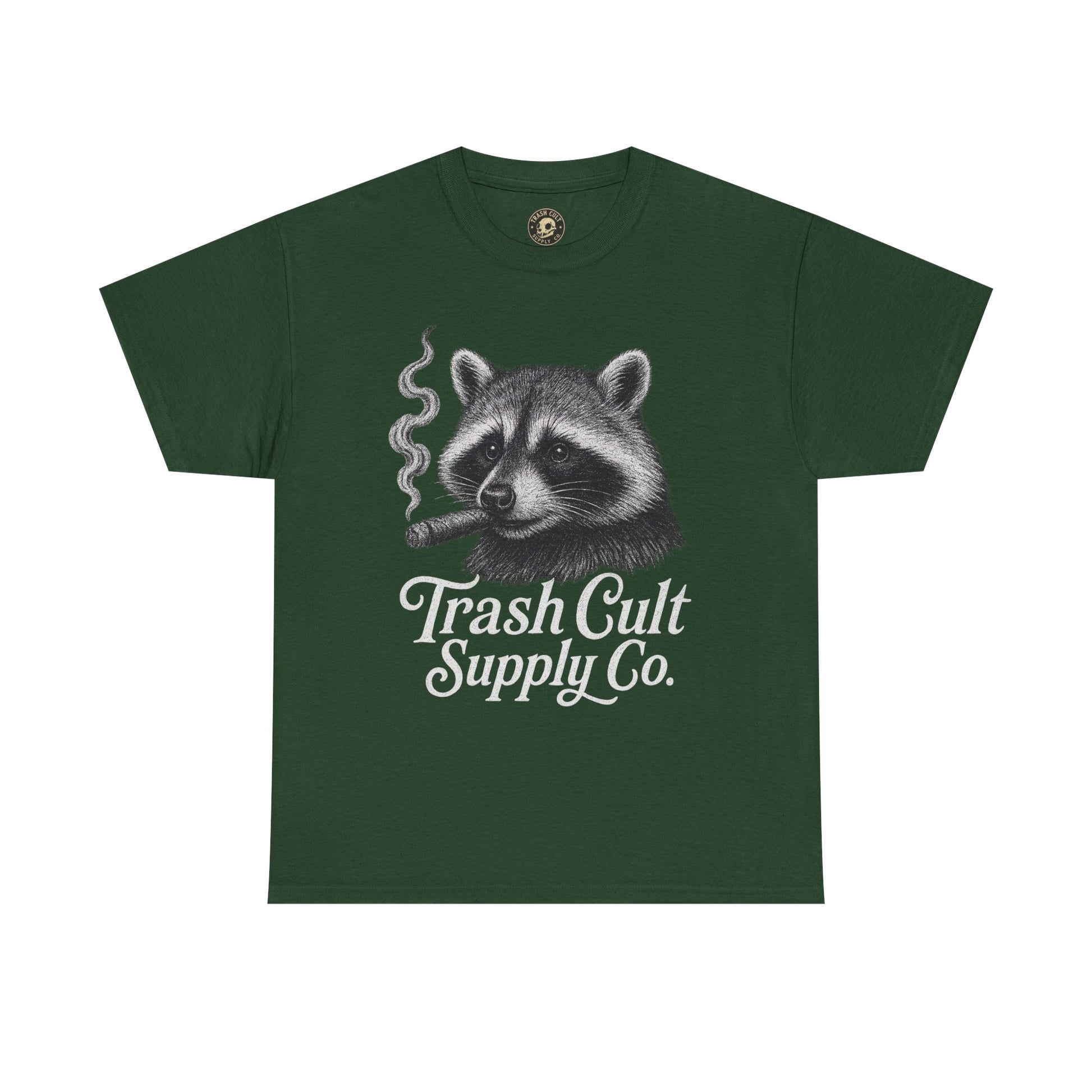 Monochrome Raccoon Cigar Shirt – Trash Cult Supply Co. | Gildan 5000 Tee