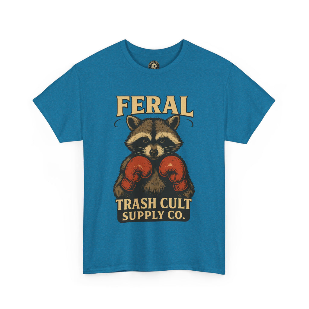 Feral Raccoon Tee - Unisex Heavy Cotton Tee, Cute Animal Shirt, Trendy Graphic Tee, Fun Gift for Animal Lovers, Casual Everyday Wear