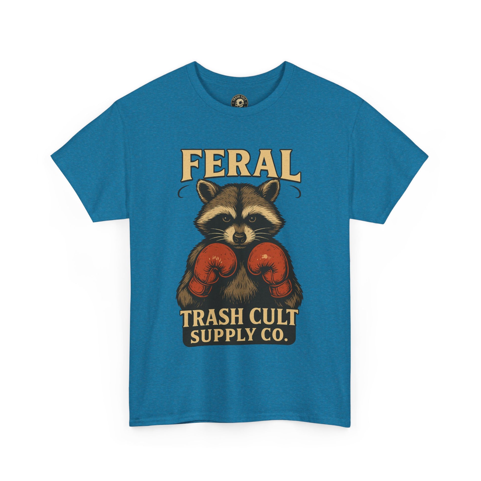 Feral Raccoon Tee - Unisex Heavy Cotton Tee, Cute Animal Shirt, Trendy Graphic Tee, Fun Gift for Animal Lovers, Casual Everyday Wear