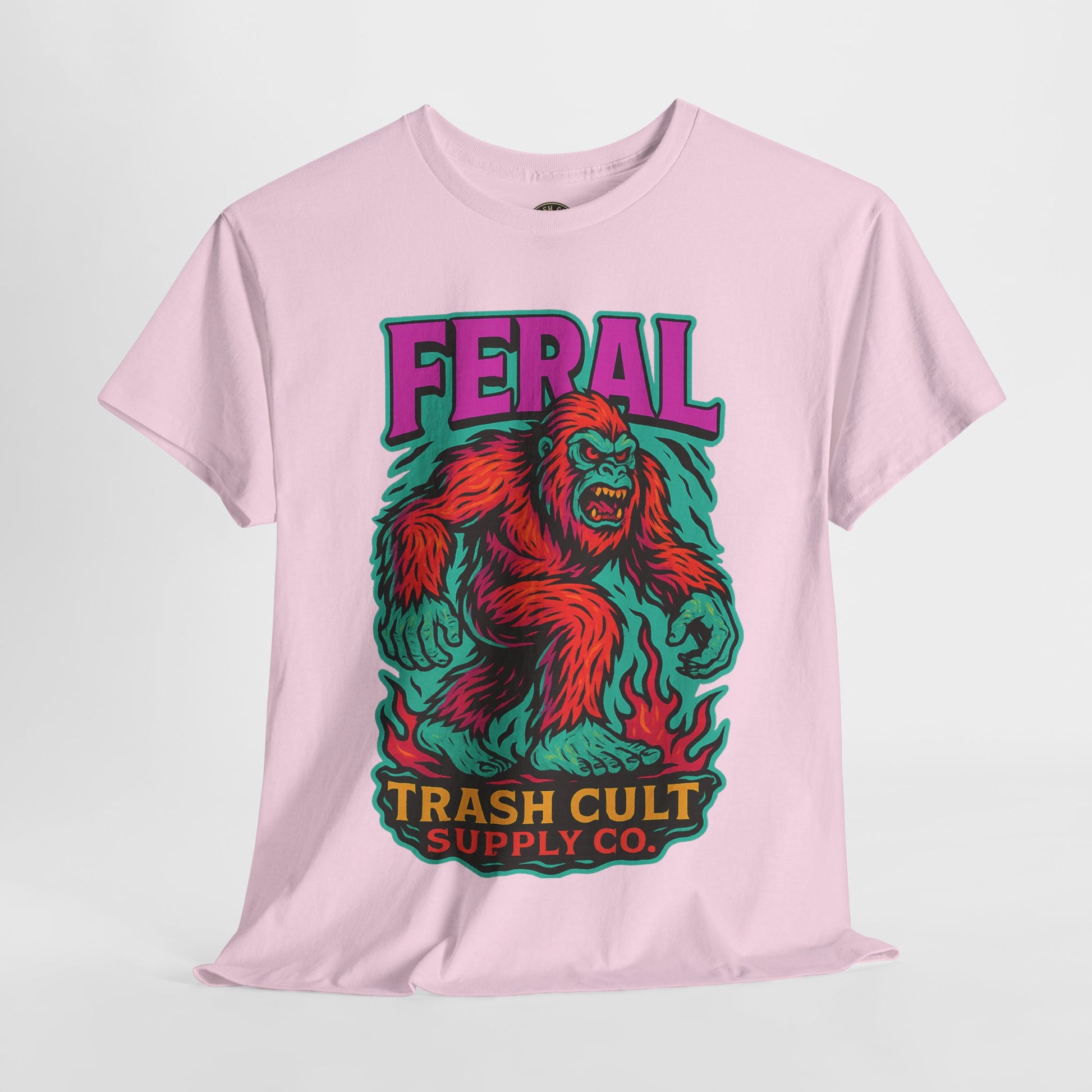 FERAL Bigfoot Shirt – Trashcore Bold Colors | Trash Cult Supply Co | Gildan 5000 Tee