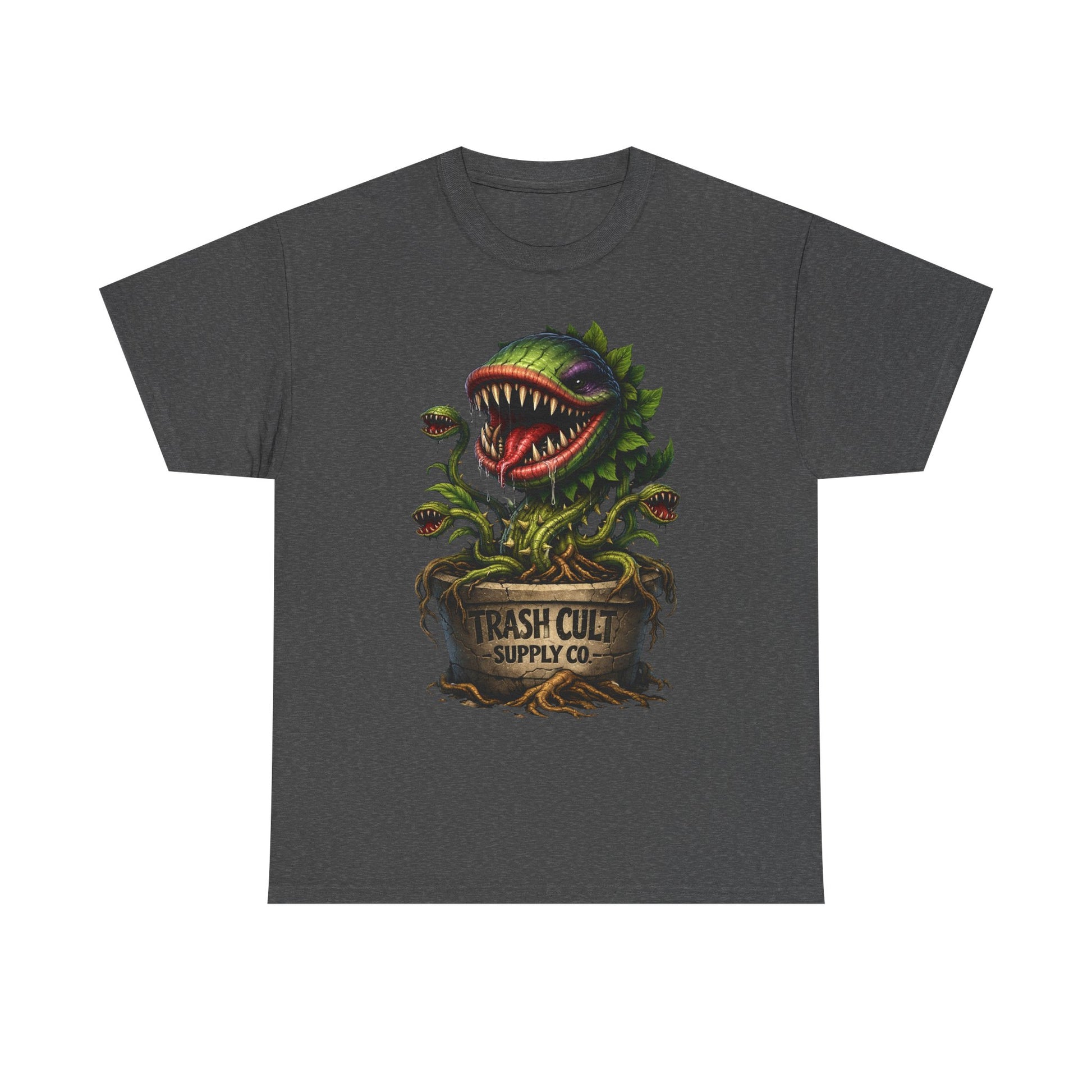 Carnivorous Plant Graphic Tee — "Trash Cult Supply Co." Potted Monster Shirt