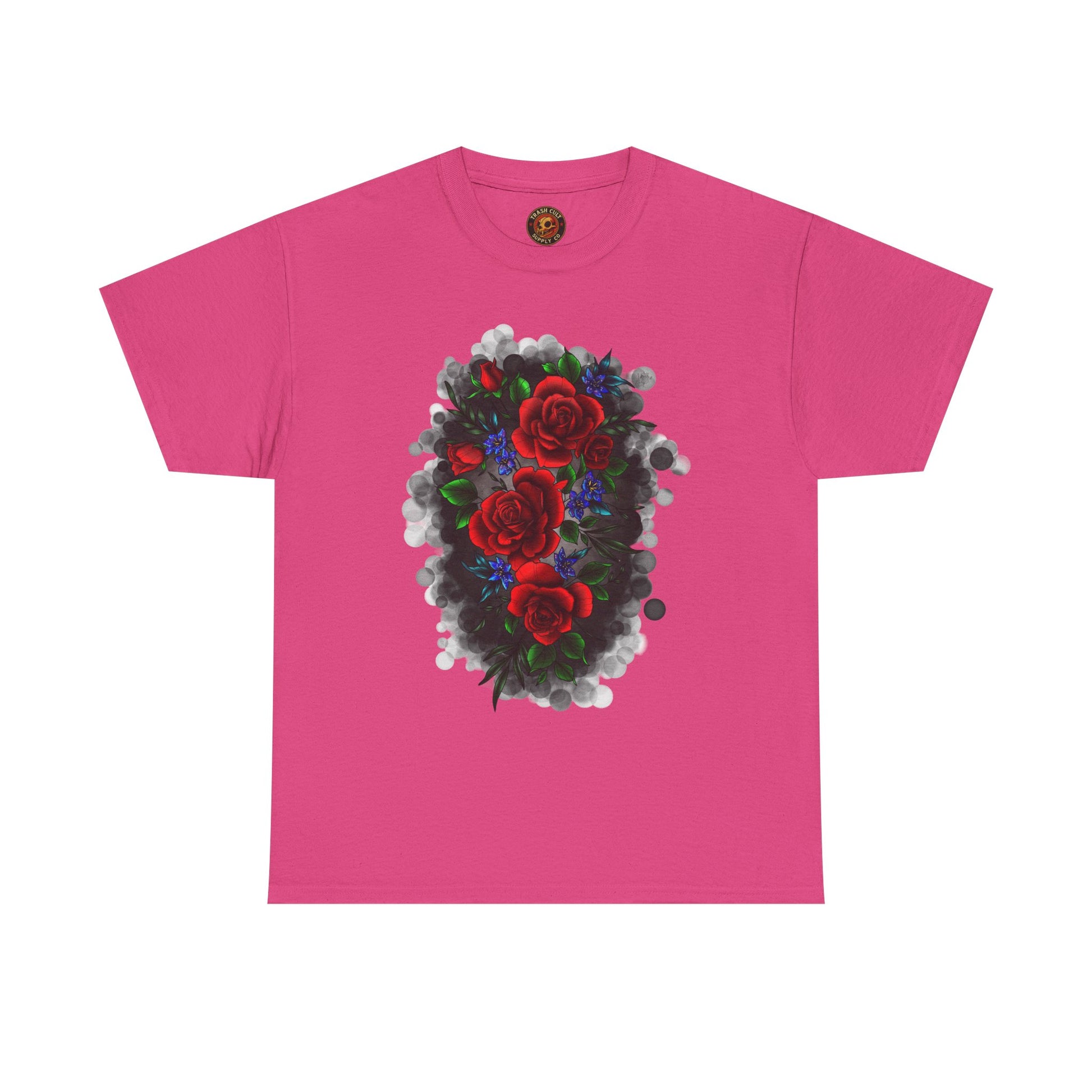 Floral Smoke Tattoo T-Shirt – Lara Davenport x Trash Cult Supply Co. Collab (Gildan 5000)