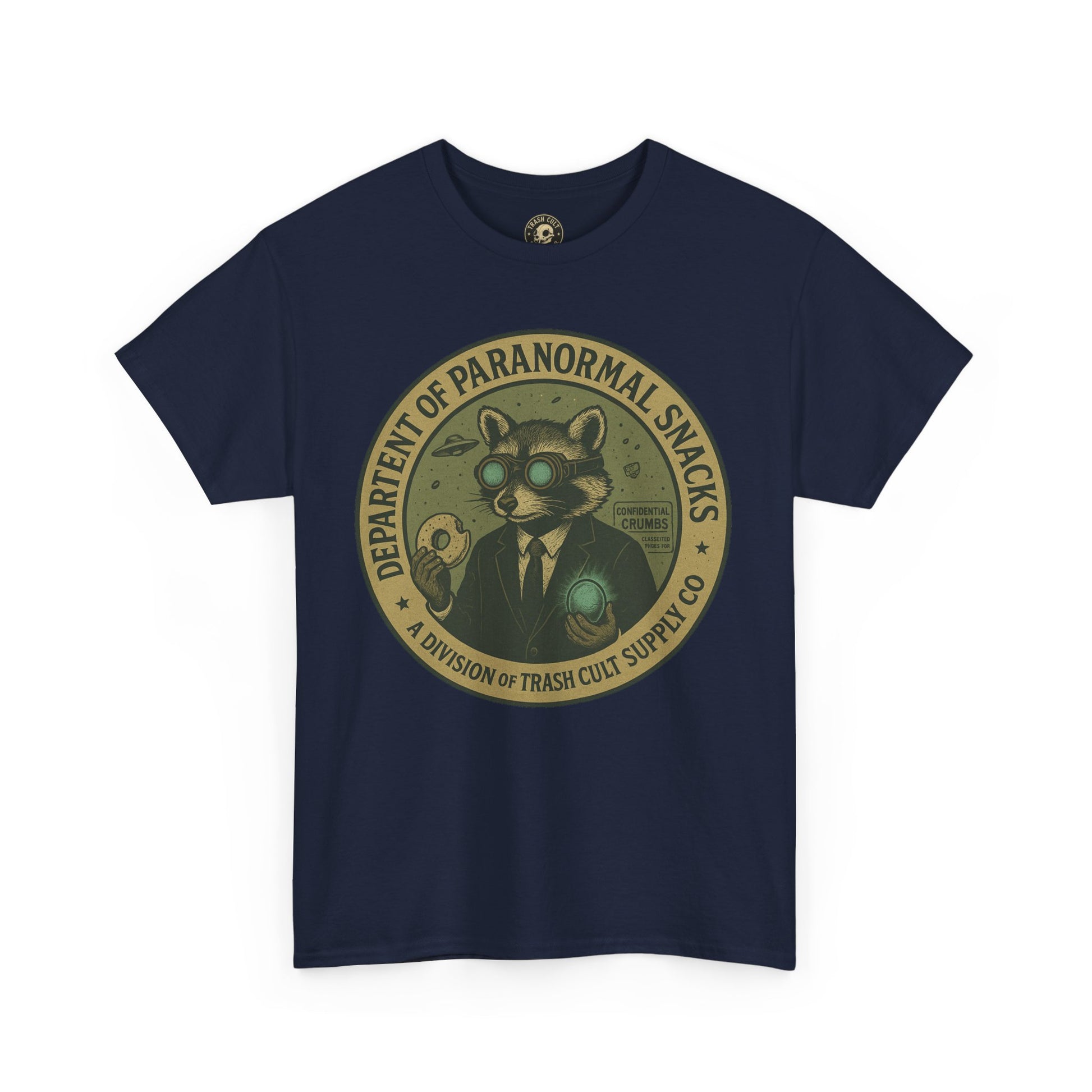 Department of Paranormal Snacks Shirt – Trash Cult Supply Co – Vintage Cryptid Division Tee – Gildan 5000