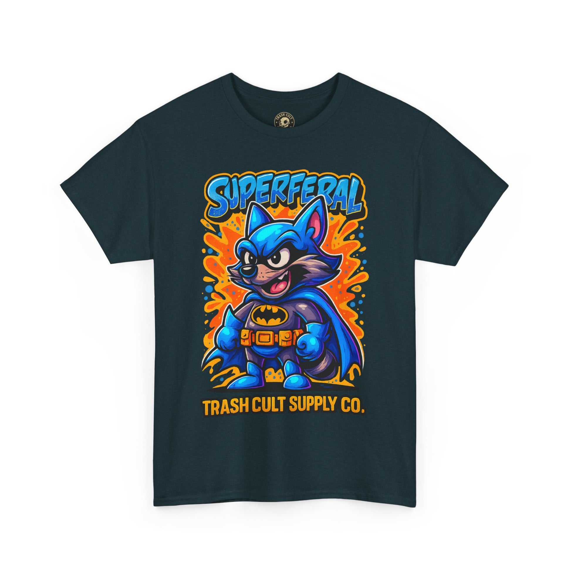 SuperFeral Raccoon Graffiti Shirt – Bold New School Superhero Streetwear | Trash Cult Supply Co