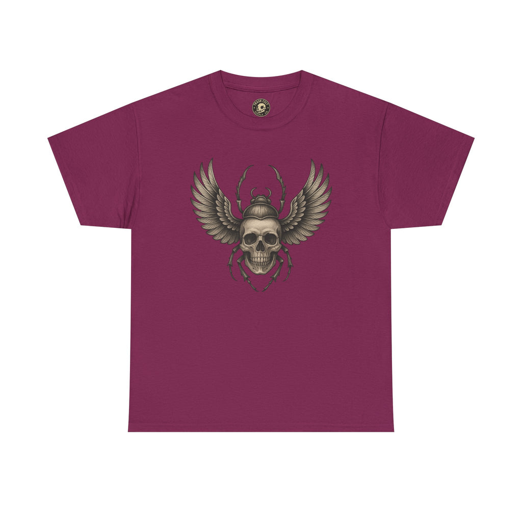 Winged Skull Scarab Shirt – Dark Gothic Beetle Graphic Tee – Gildan 5000 Unisex