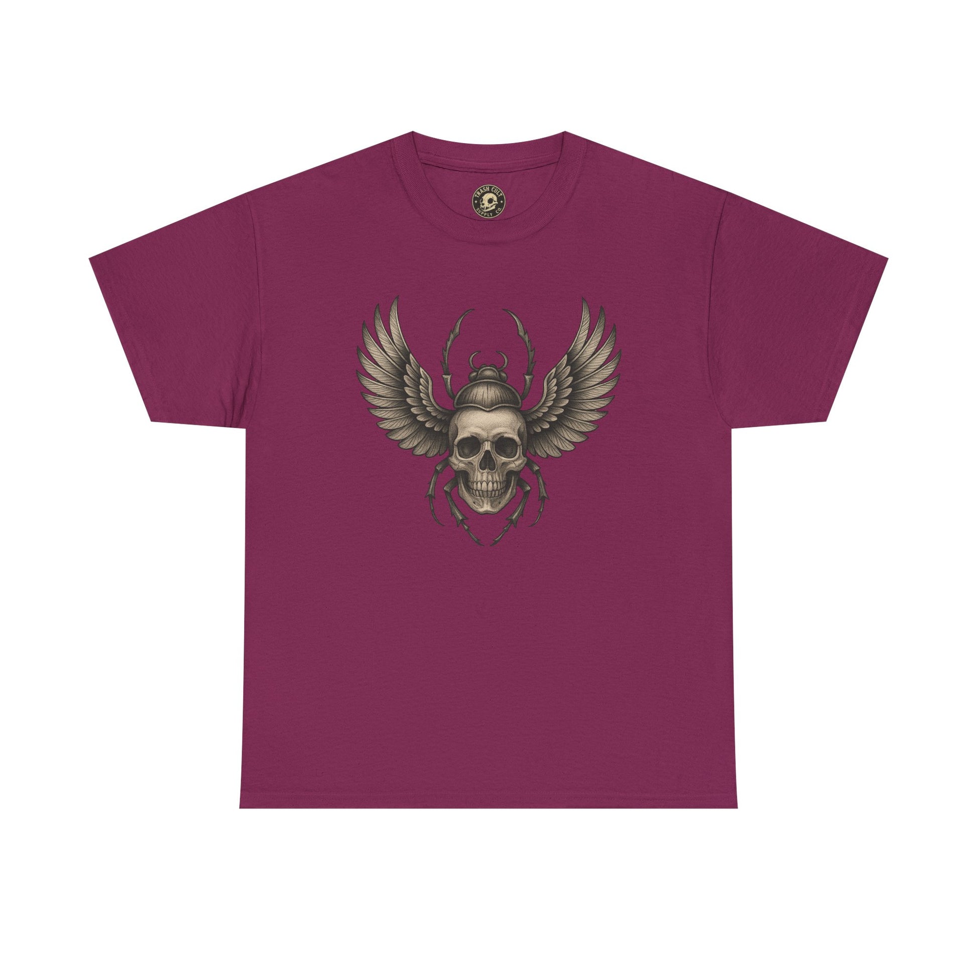 Winged Skull Scarab Shirt – Dark Gothic Beetle Graphic Tee – Gildan 5000 Unisex