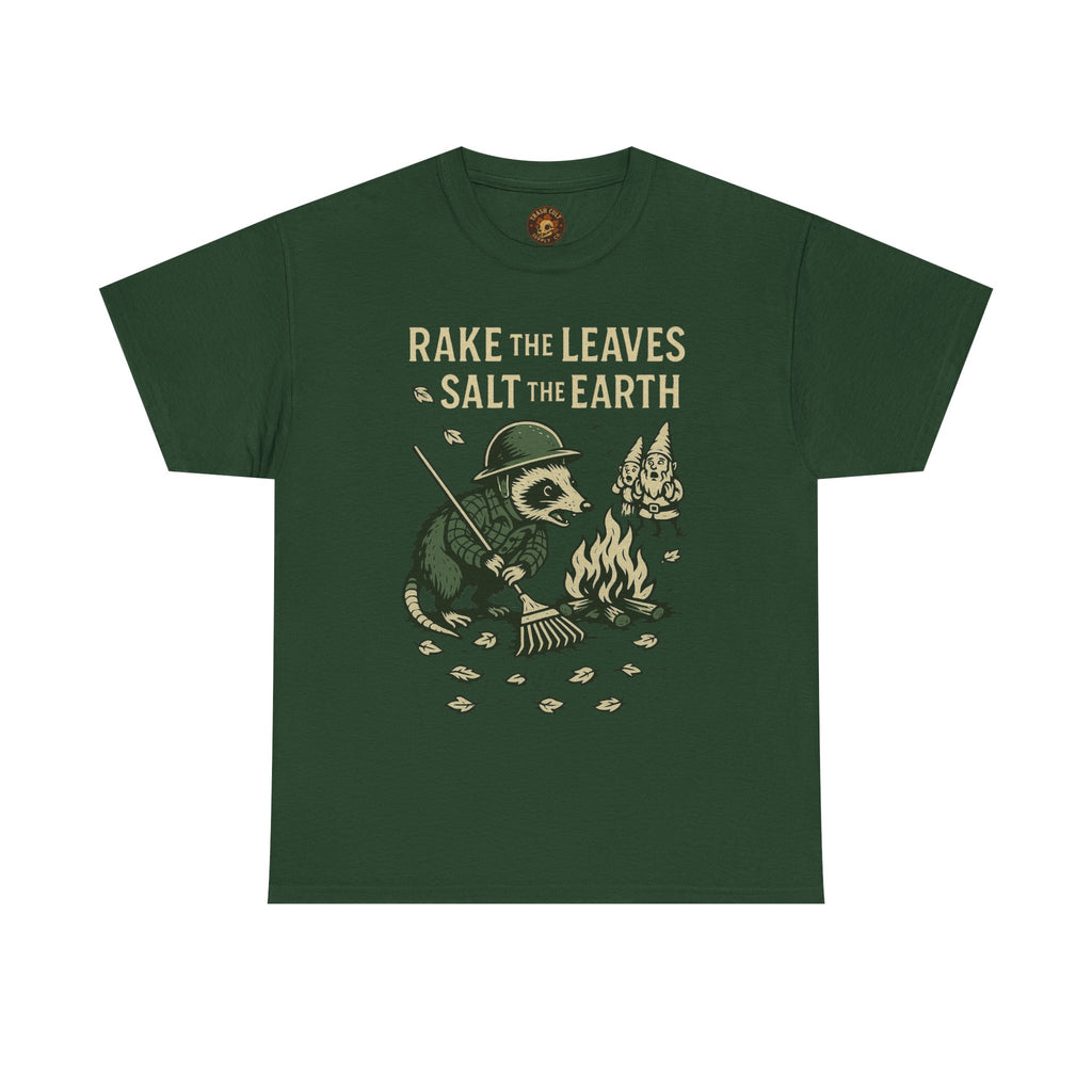 Rake the Leaves Salt the Earth Shirt – Possum Yard Warfare Tee – Fall of Humanity Collection – Trash Cult Supply Co.