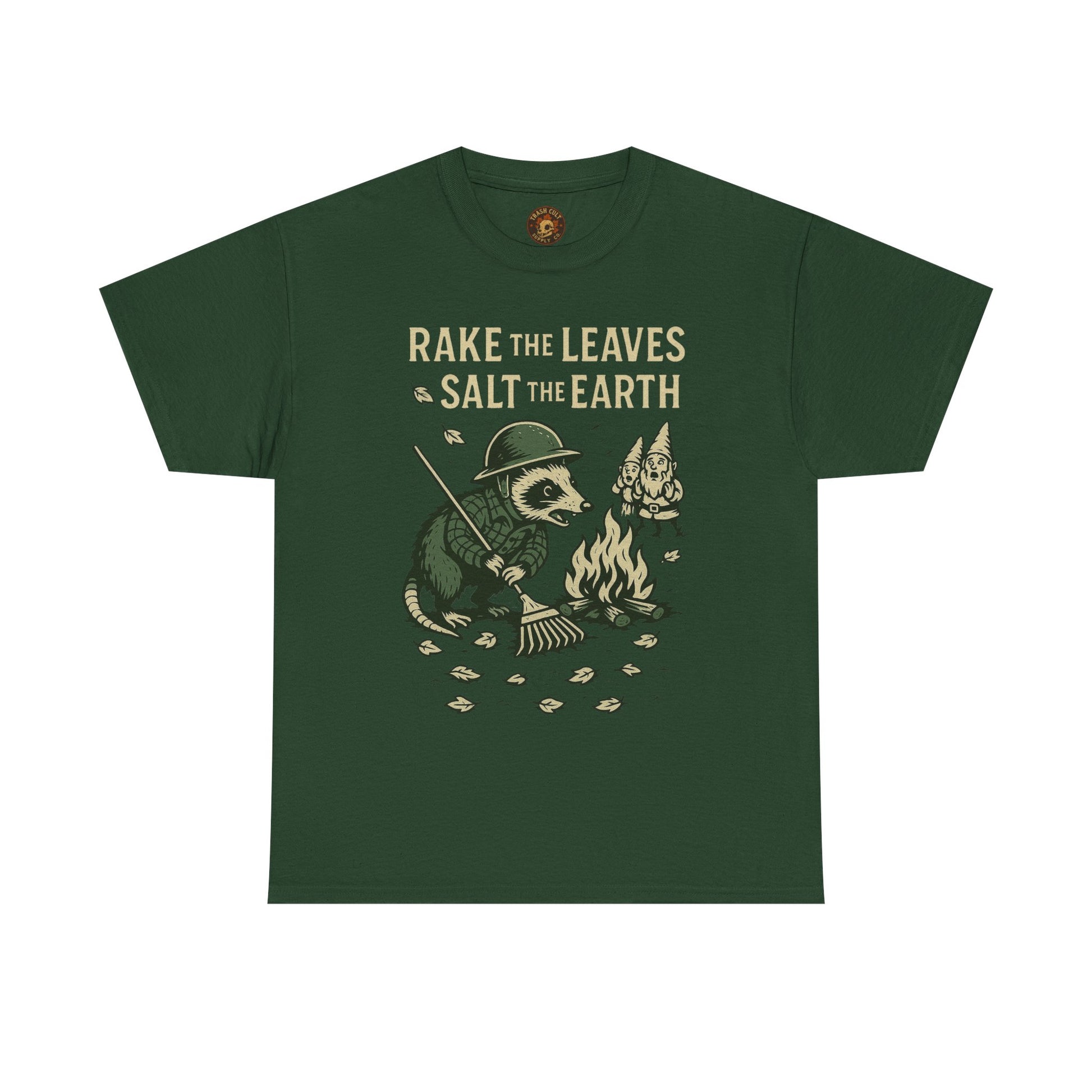 Rake the Leaves Salt the Earth Shirt – Possum Yard Warfare Tee – Fall of Humanity Collection – Trash Cult Supply Co.