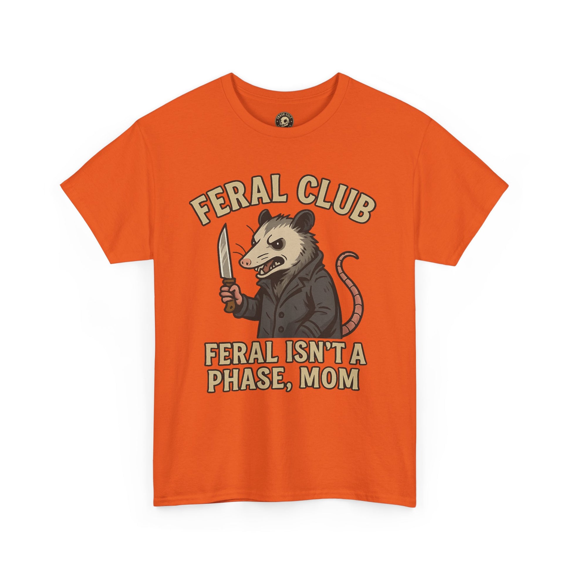 Feral Club Tee - Unisex Heavy Cotton Shirt, Funny Graphic T-Shirt, Gift for Mom, Casual Wear, Easygoing Lifestyle