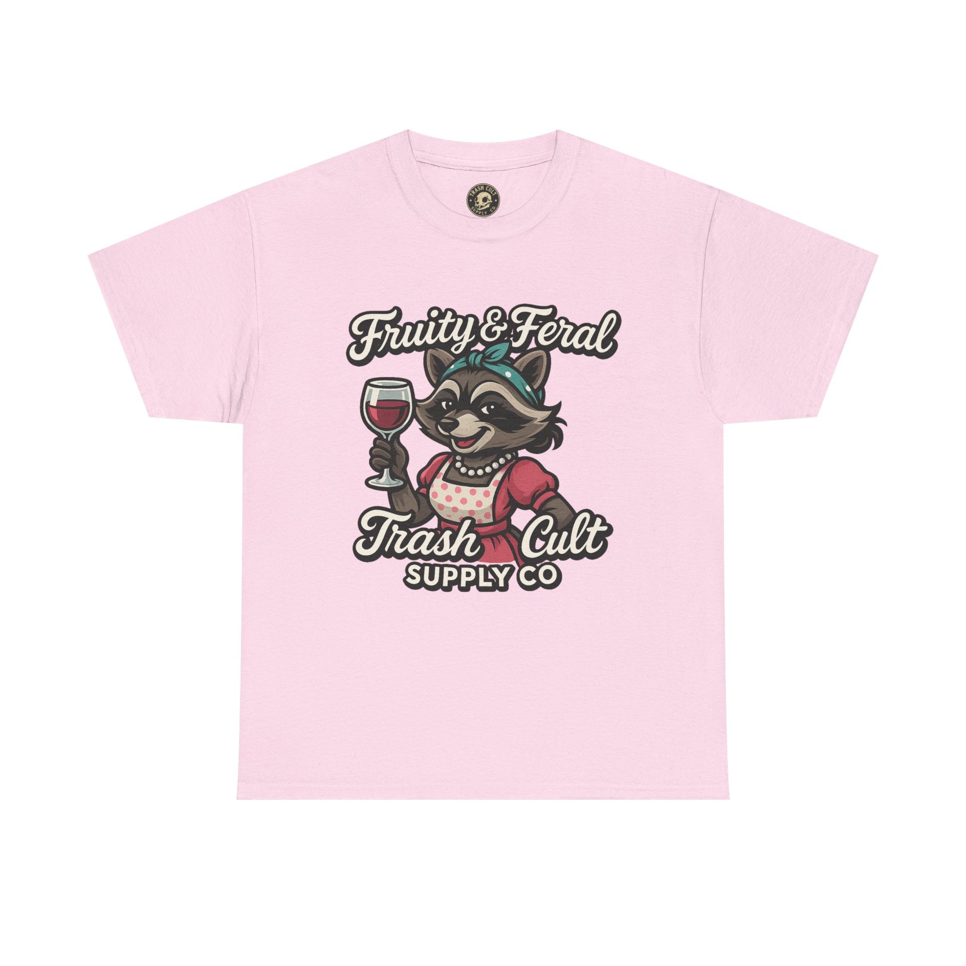 Fruity & Feral Raccoon Housewife Tee – Trash Cult Supply Co. on Gildan 5000