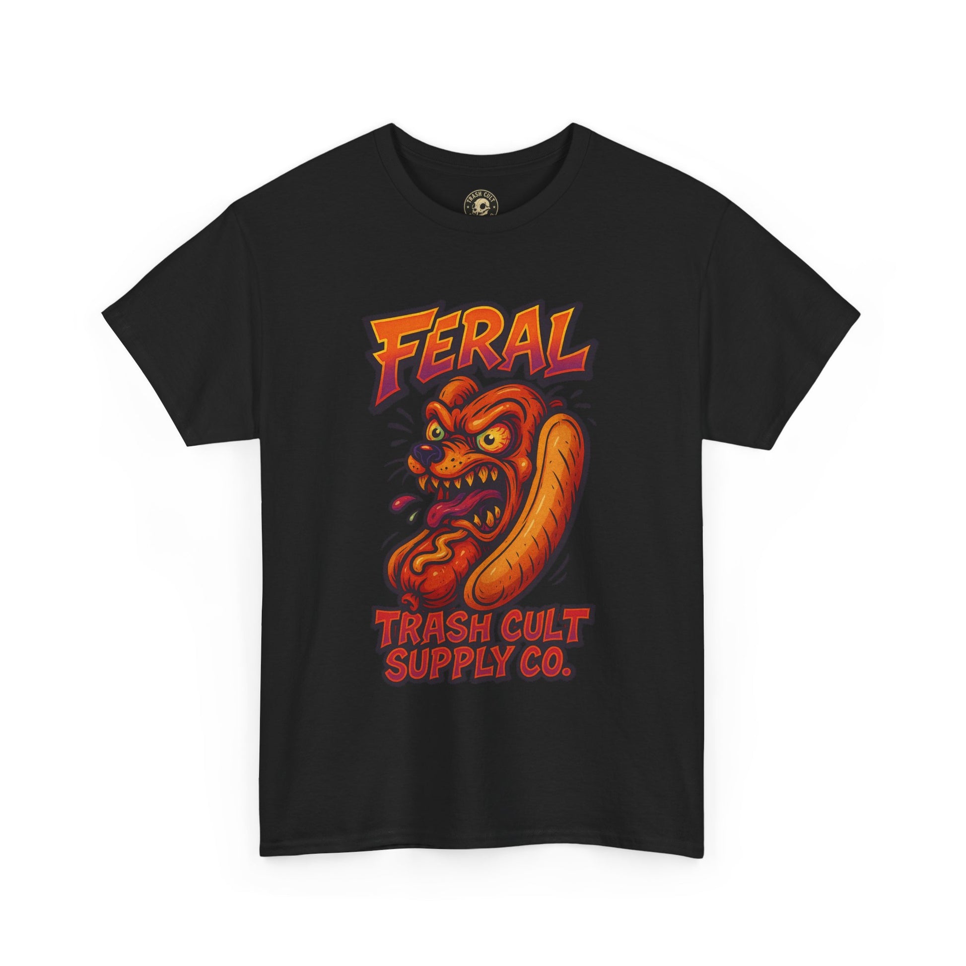 Feral Hot Dog Shirt – Bold Trashcore Art Tee | Trash Cult Supply Co | Gildan 5000 Unisex Fit