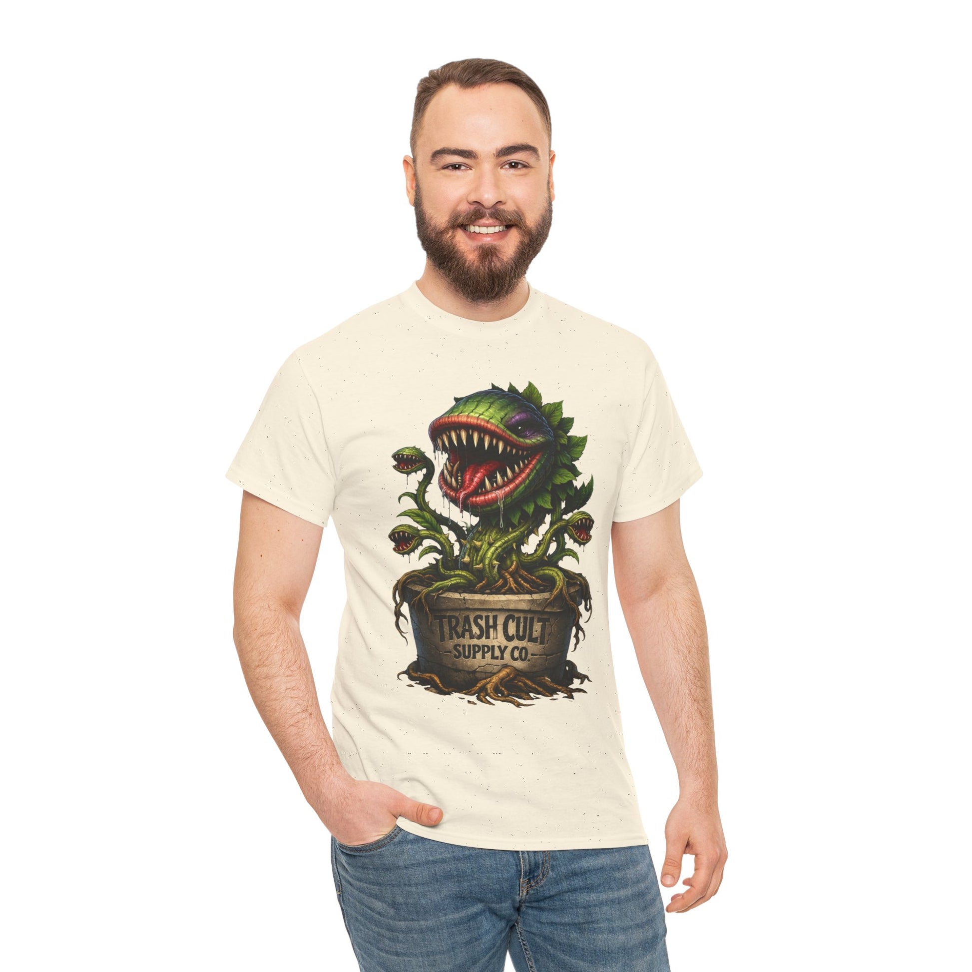 Carnivorous Plant Graphic Tee — "Trash Cult Supply Co." Potted Monster Shirt