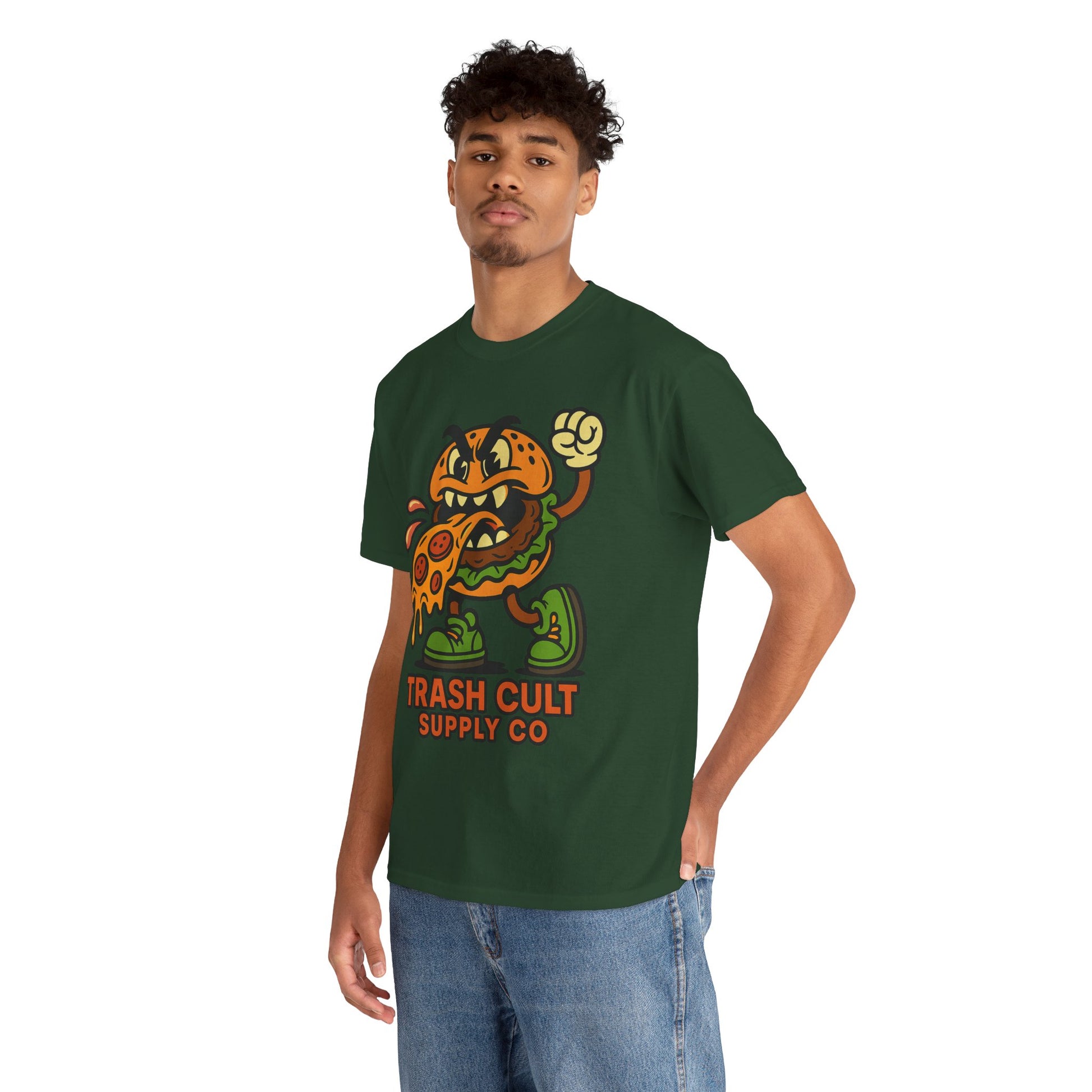 Angry Burger Pizza Spitter Tee – Trash Cult Supply Co | Gildan 5000 Shirt