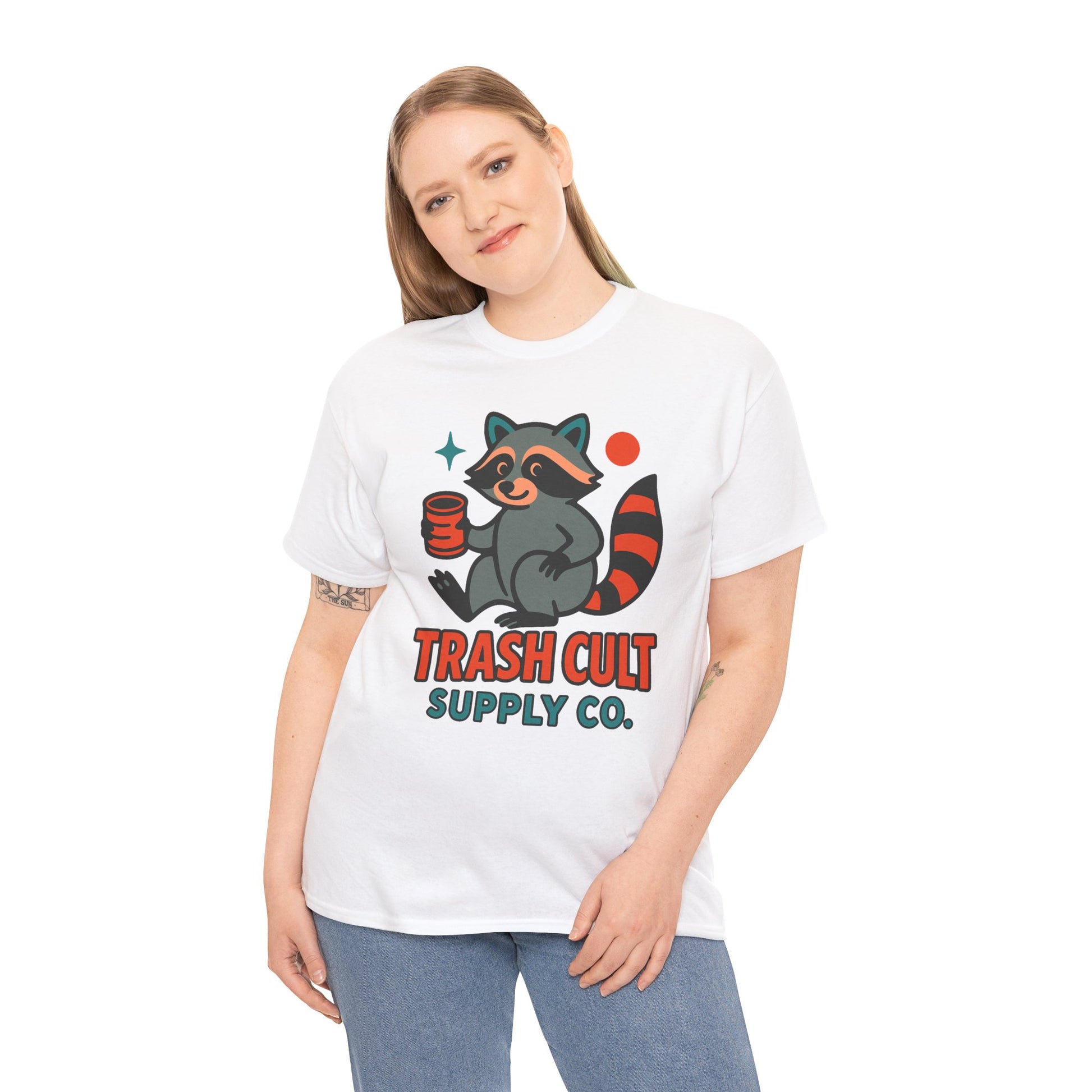 Trash Cult Supply Co. Unisex Heavy Cotton Tee, Eco-Friendly Tee, Gift for Raccoon Lovers, Cute Graphic T-Shirt, Trendy Streetwear, [...]