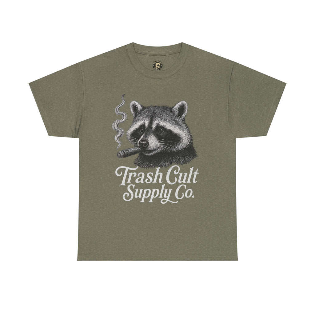Monochrome Raccoon Cigar Shirt – Trash Cult Supply Co. | Gildan 5000 Tee