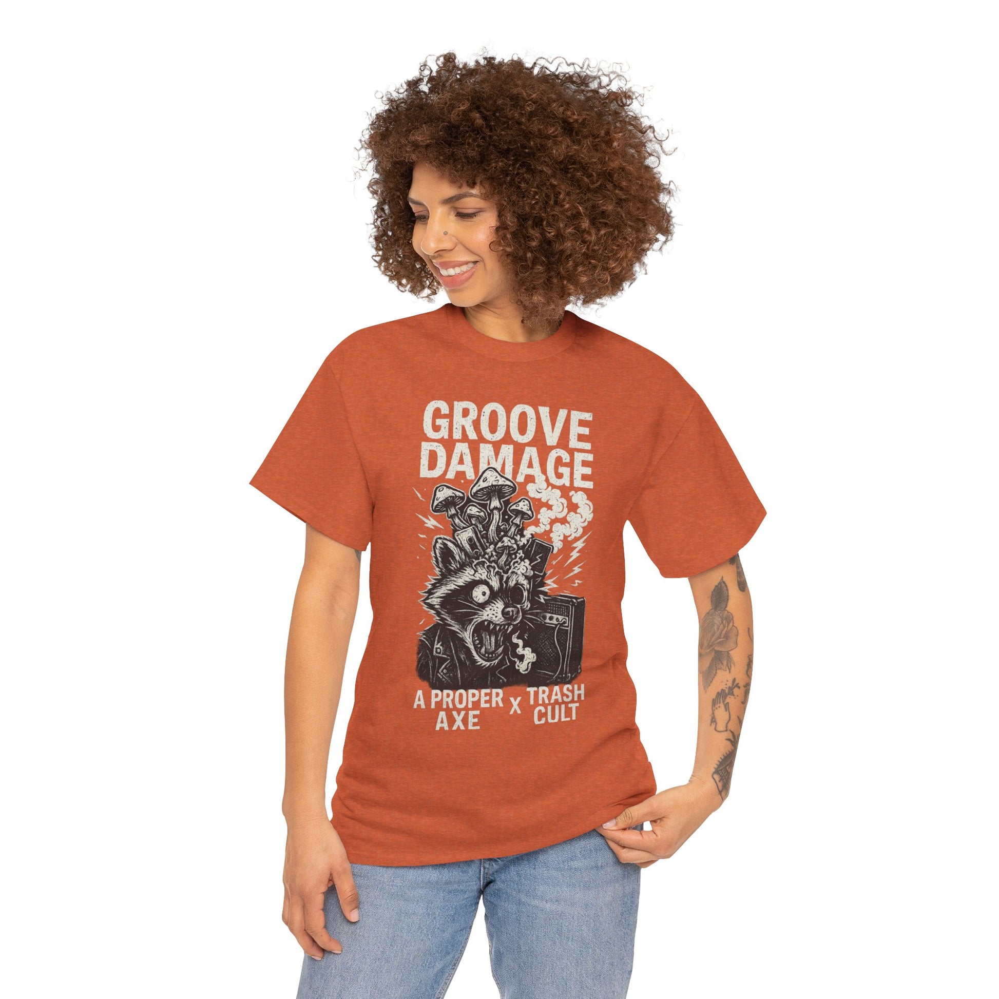 Groove Damage T-Shirt – A Proper Axe x Trash Cult Collab – Stoner Groove Punk Shirt