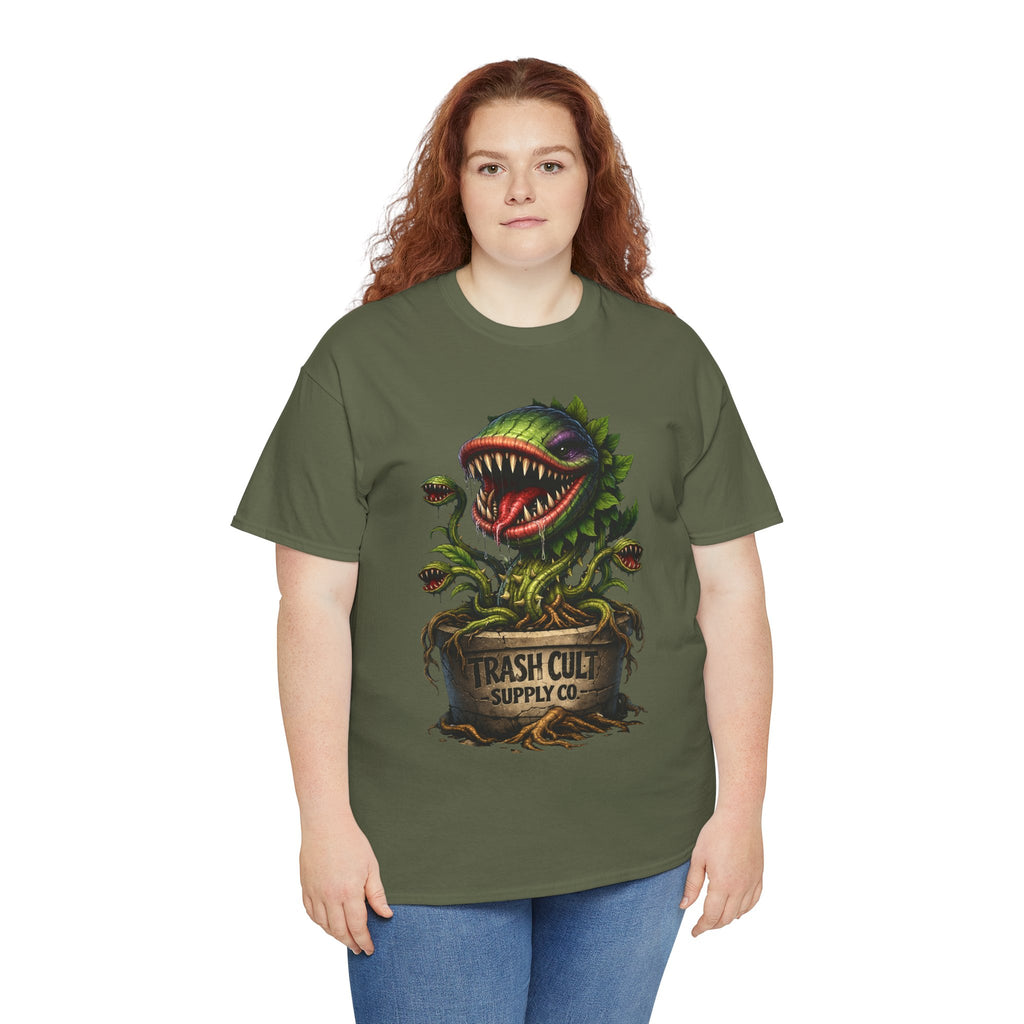 Carnivorous Plant Graphic Tee — "Trash Cult Supply Co." Potted Monster Shirt