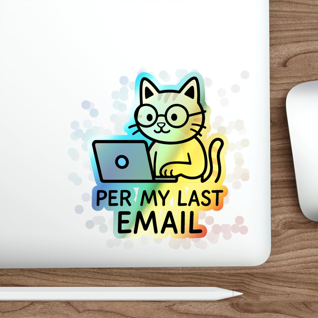 Holographic Cat Stickers, Fun Decals for Laptops, Water Bottles, Skateboards, Cute Gifts for Cat Lovers, Funny Email Stickers