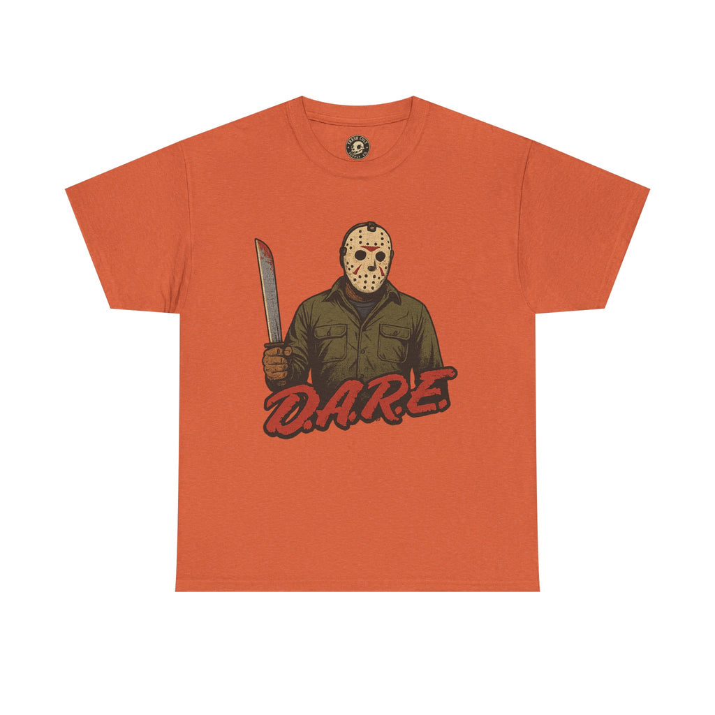 Jason Voorhees D.A.R.E. Parody Shirt – 1980s Horror Meme Tee | Gildan 5000 Slasher Graphic