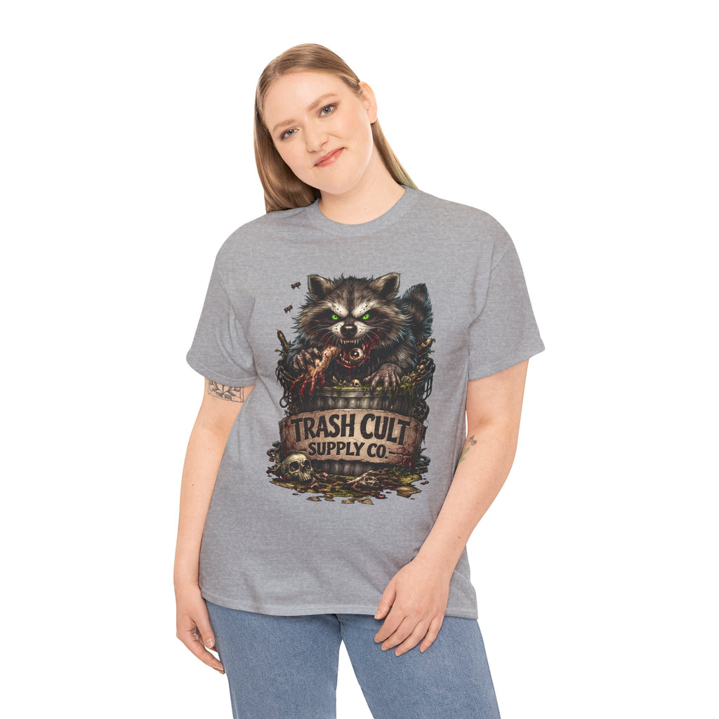 Raccoon 'Trash Cult Supply Co.' Graphic Tee — Vintage Grunge Animal Streetwear